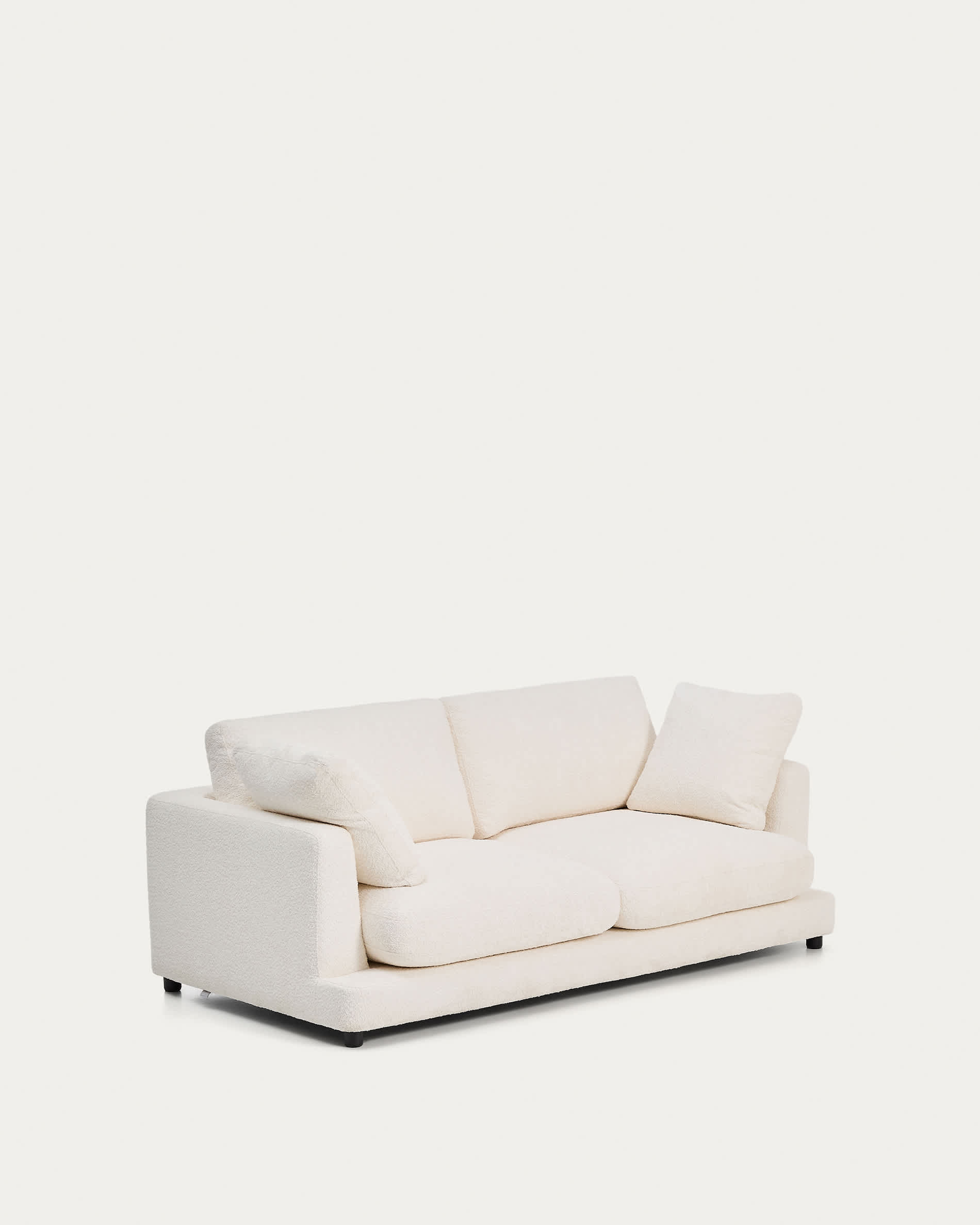 Gala fire-retardant ecru bouclé 3-seater sofa FSC Mix Credit 210cm