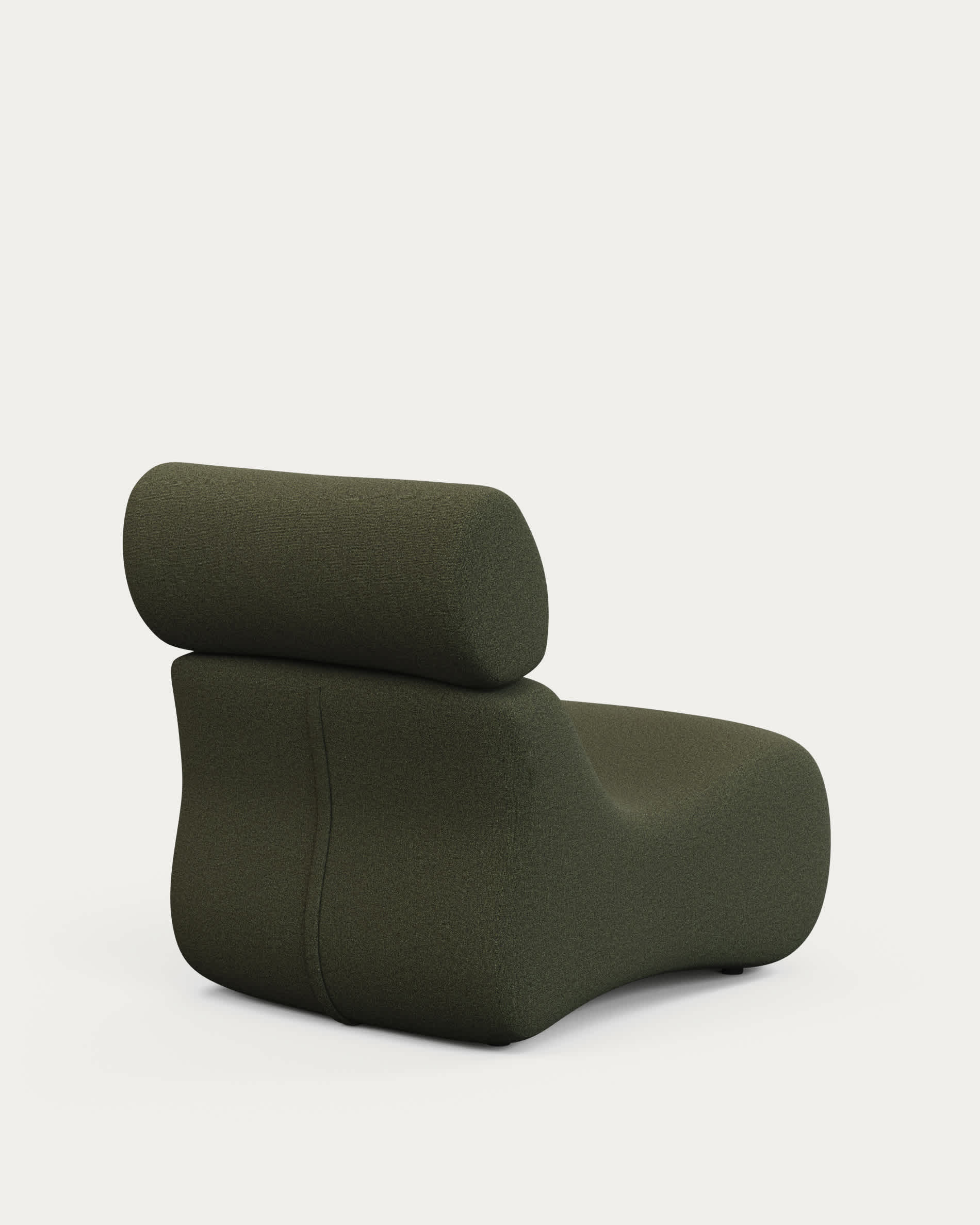 Club dark green bouclé armchair