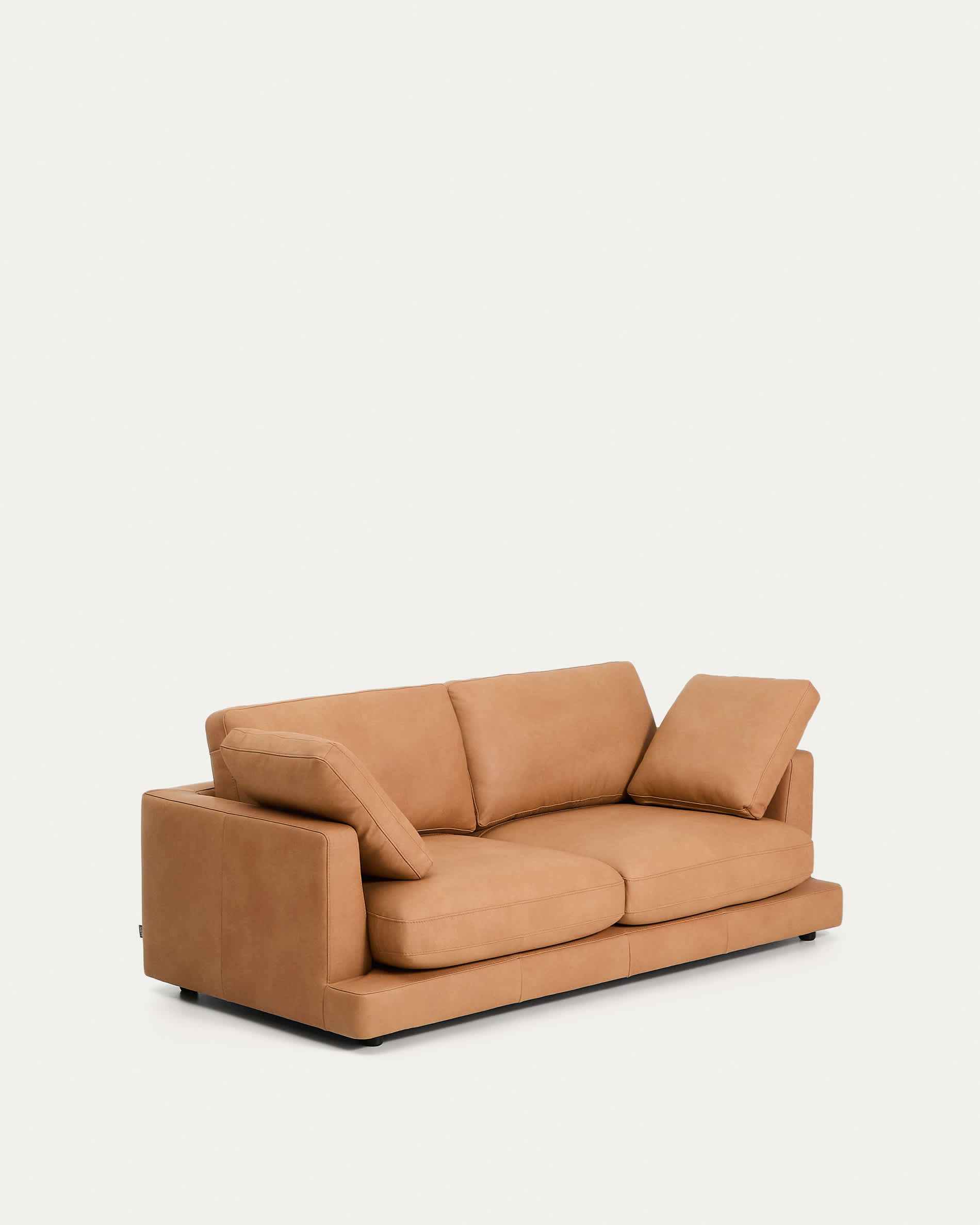 Gala 3-seater sofa in brown leather 210cm