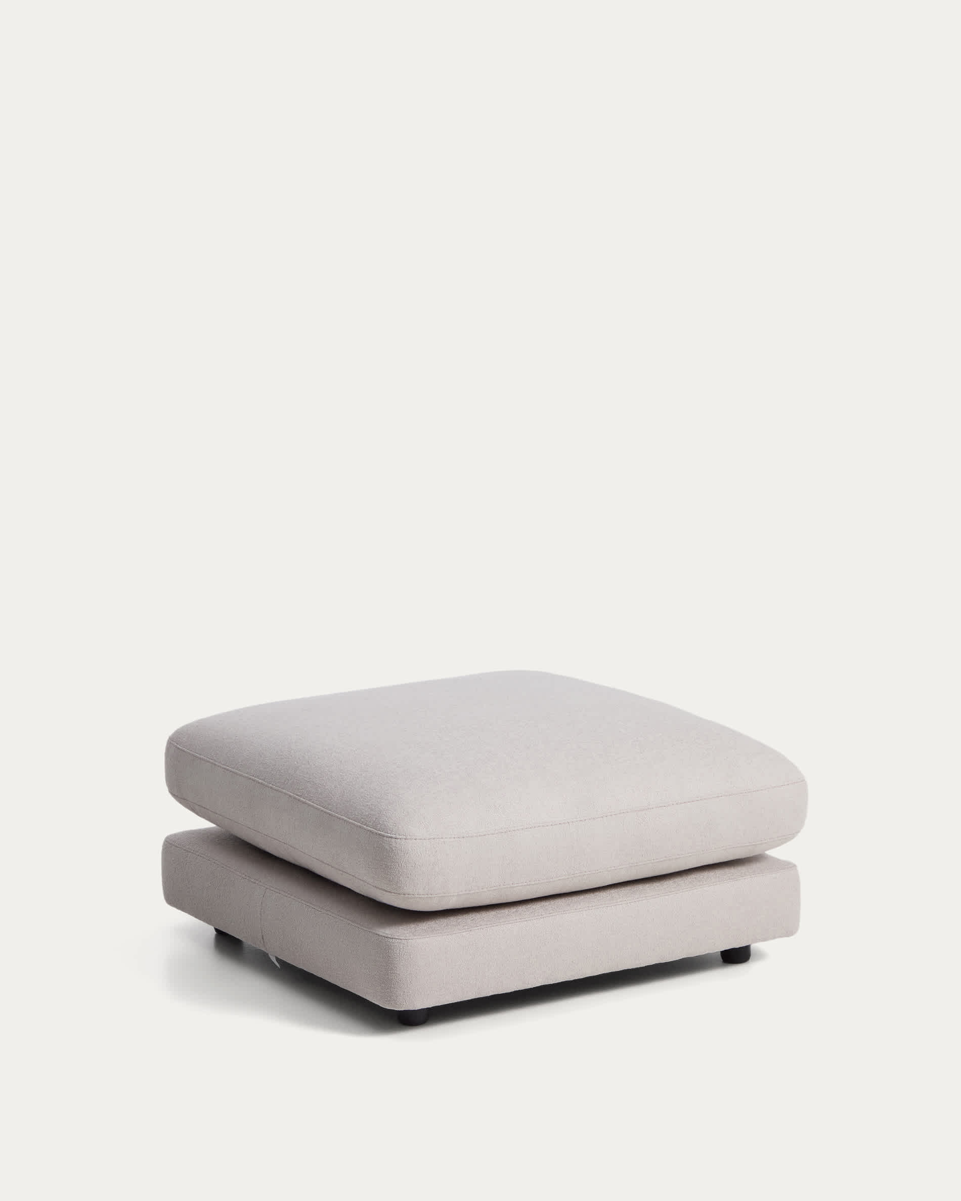 Gala grey micro bouclé footstool FSC Mix Credit 90 x 90 cm