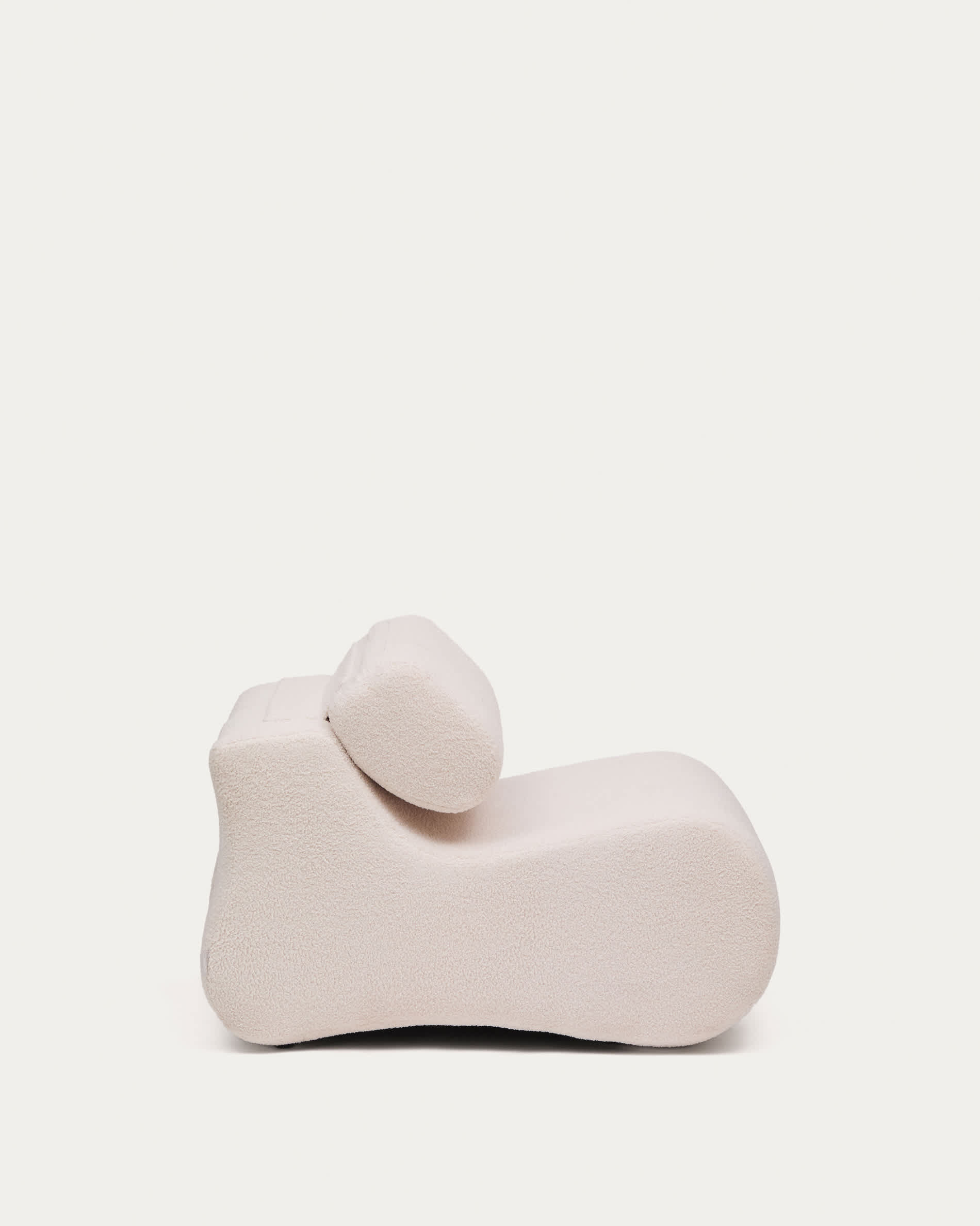 Club ecru-coloured, bouclé armchair