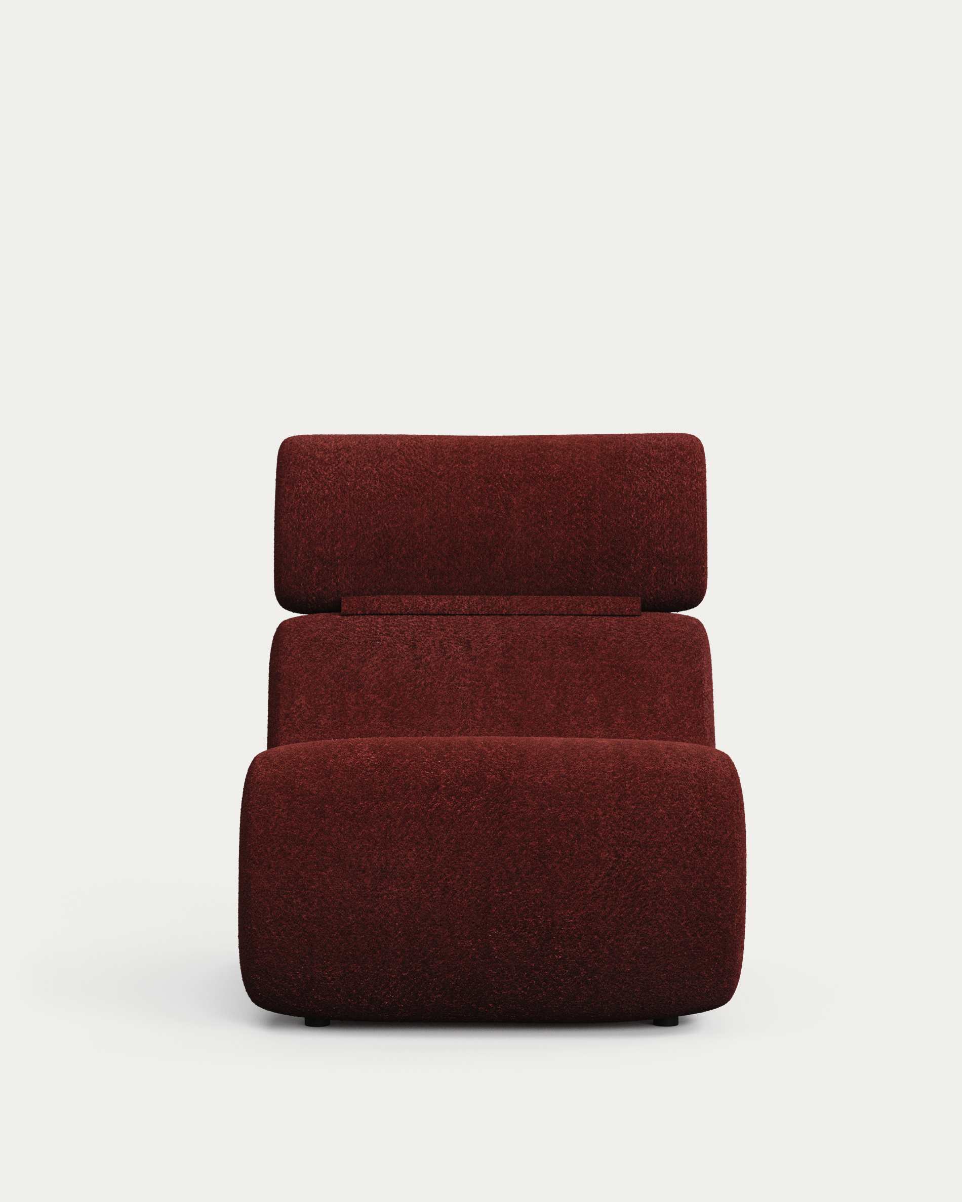 Club burgundy bouclé armchair