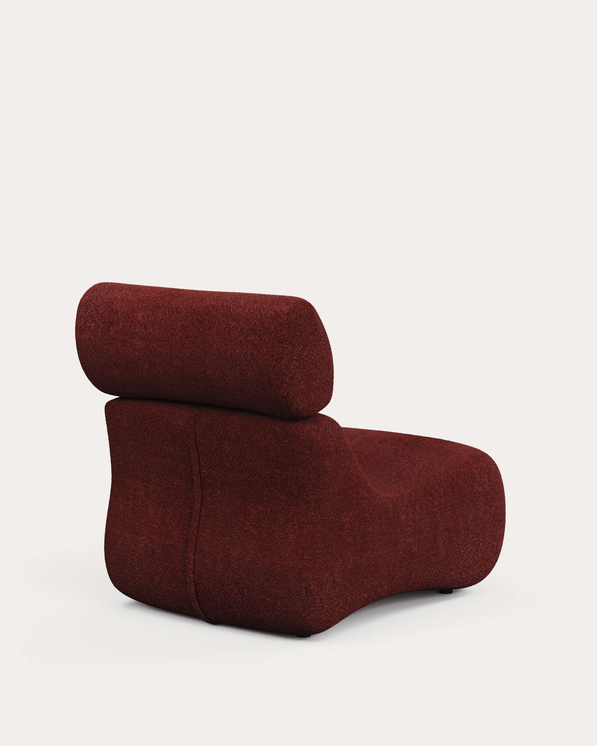 Club burgundy bouclé armchair