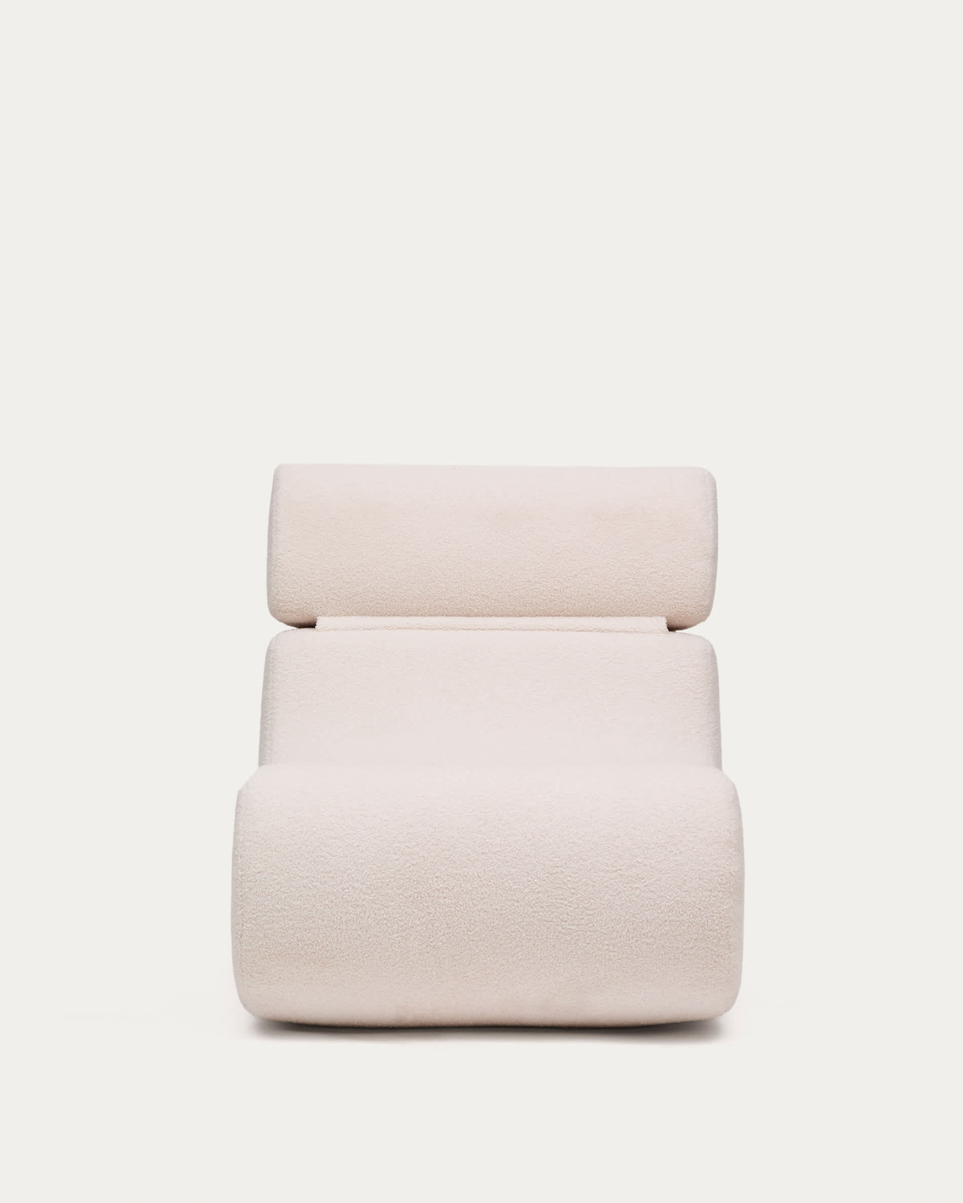 Club ecru-coloured, bouclé armchair