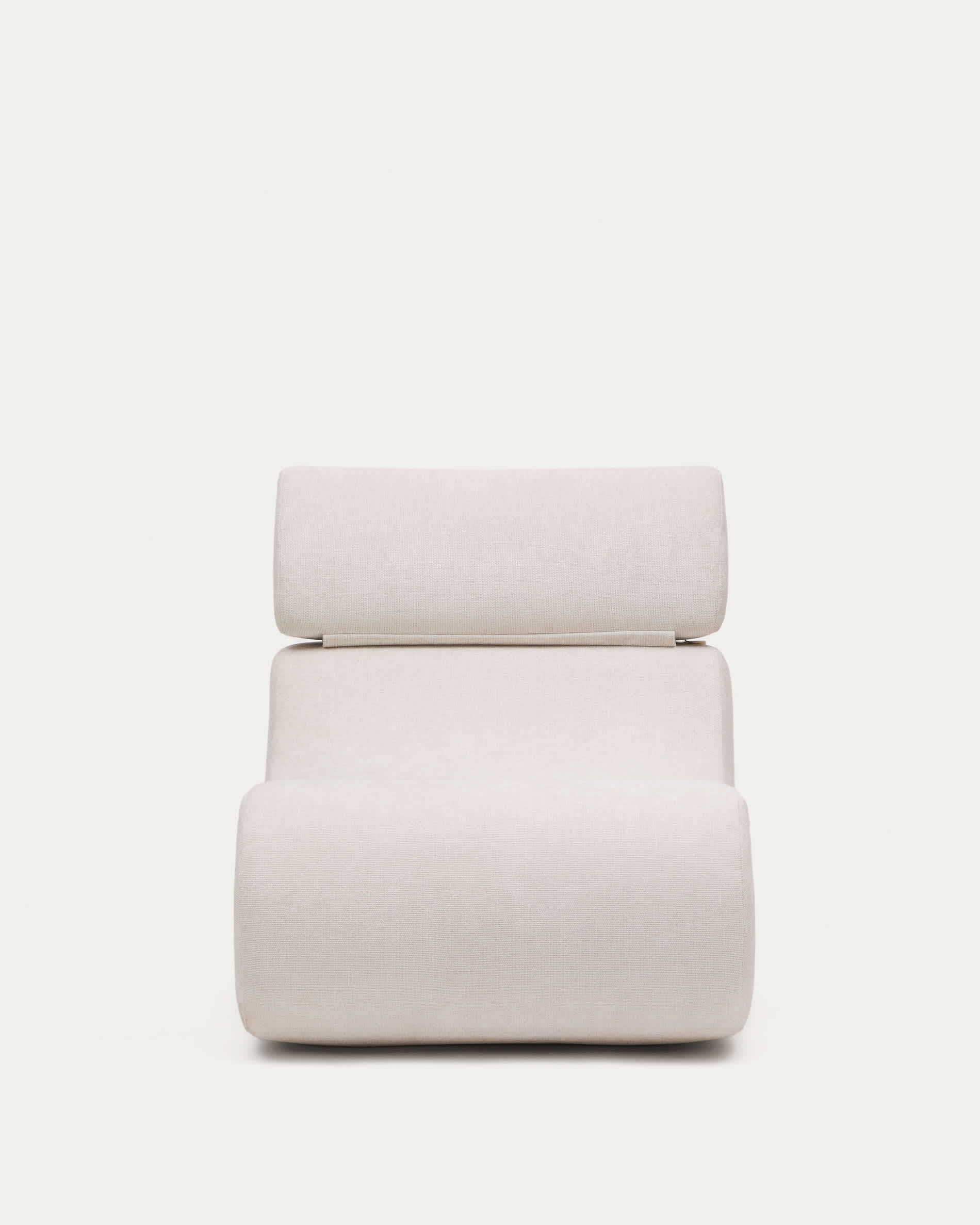 Club pearl-coloured, chenille armchair