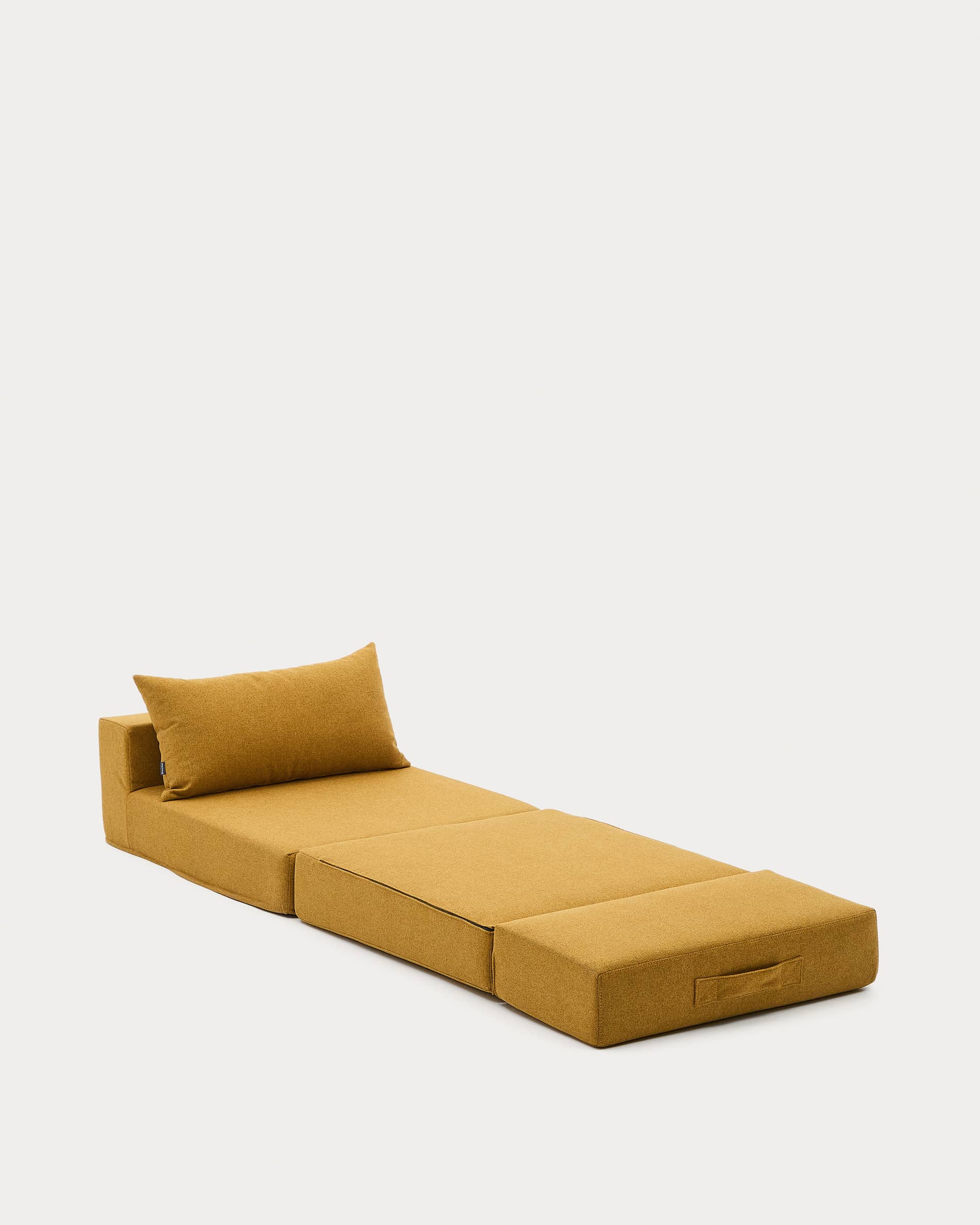 Arty mustard -coloured, convertible pouffe/bed 70 x 89 (200) cm