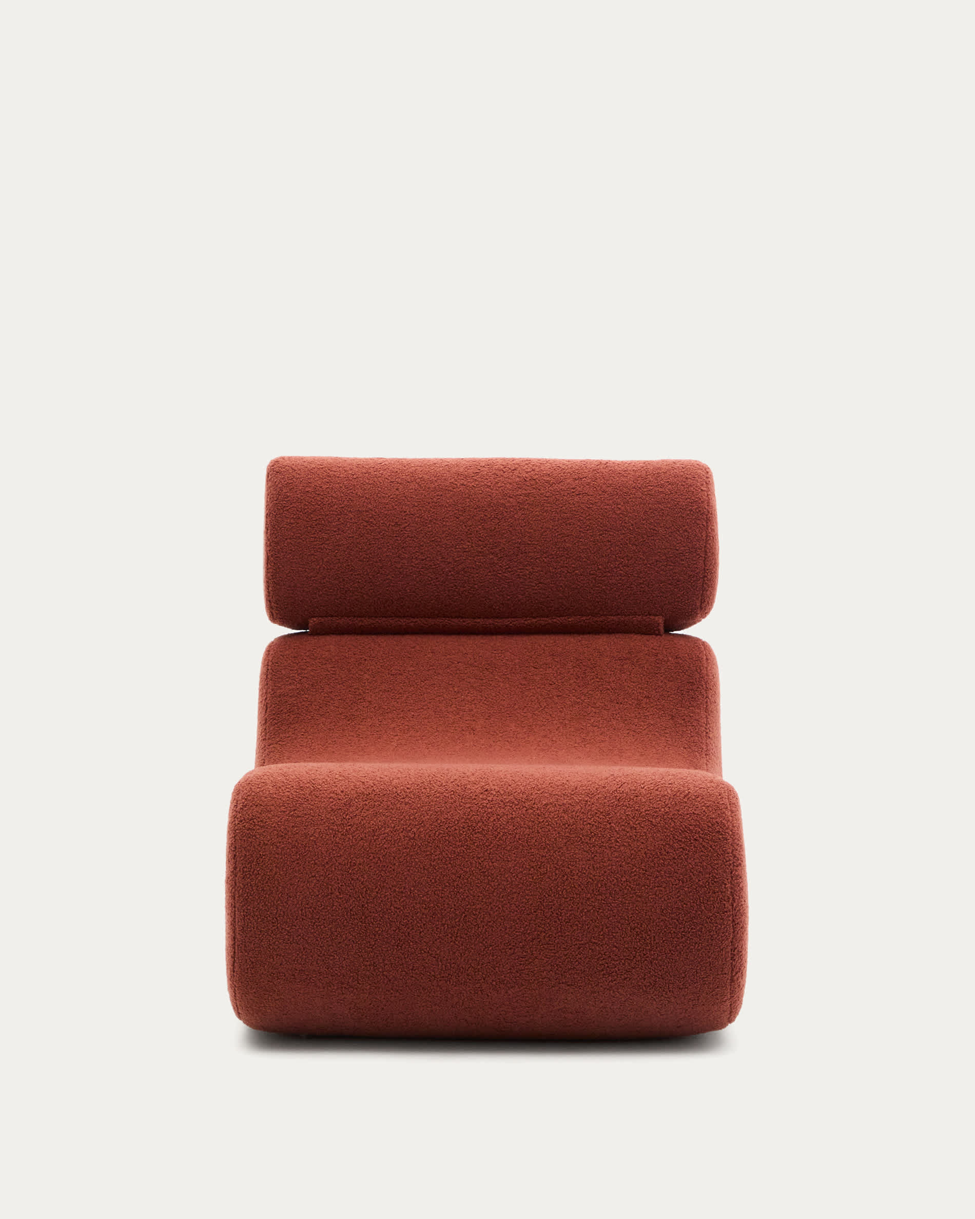 Club terracotta bouclé armchair