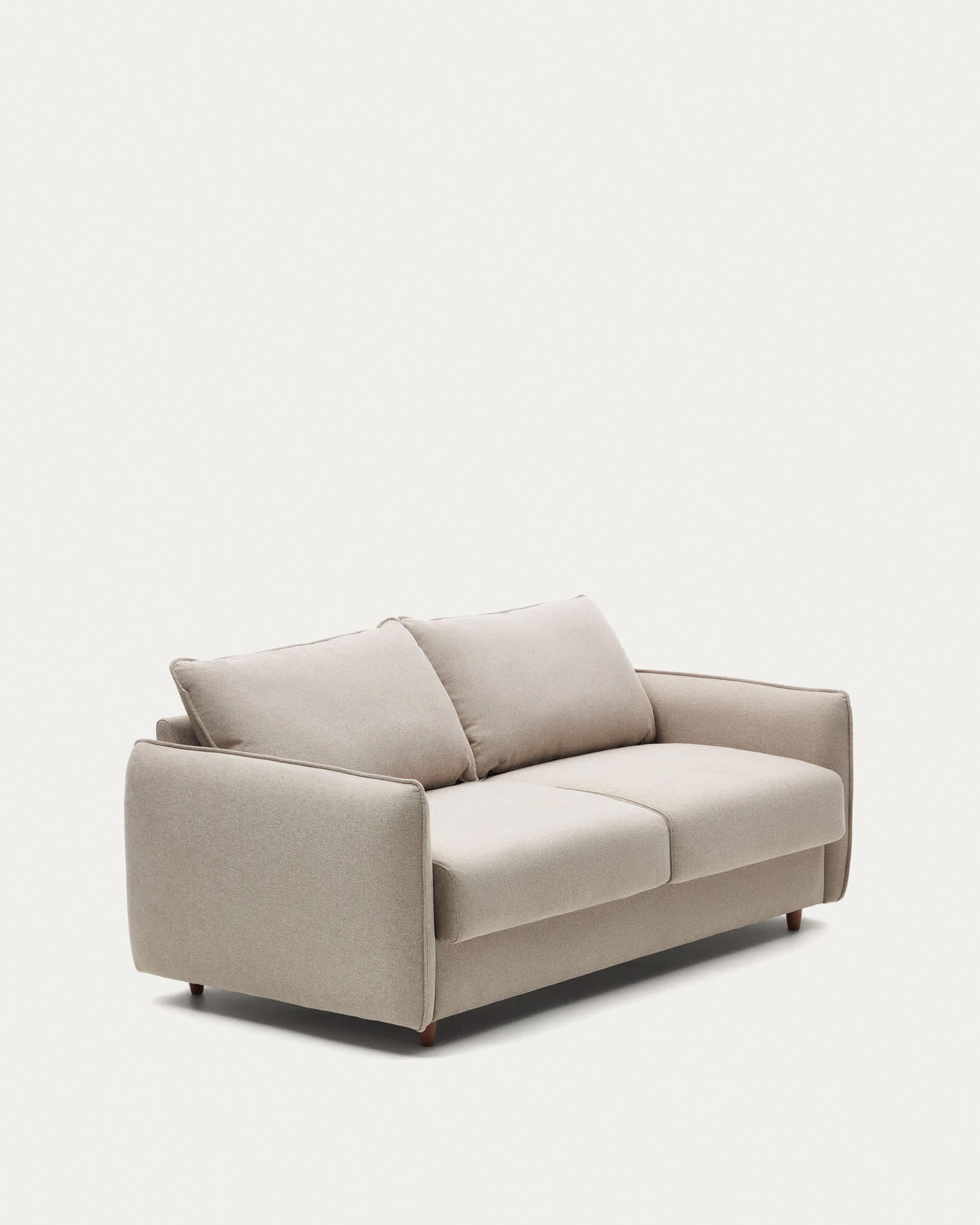 Carlota beige 2-seater sofa bed with solid beech wood legs 185cm FSC Mix Credit