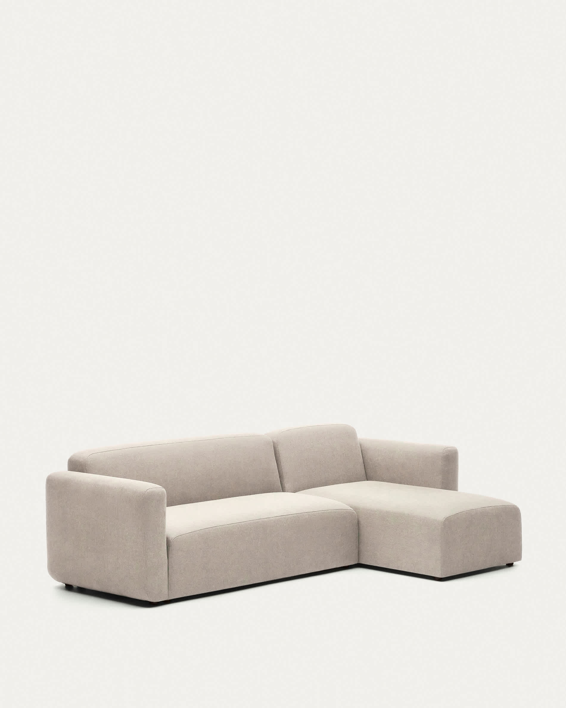 Neom 3 seater modular sofa, right/left chaise longue in beige, 263 cm FSC Mix Credit