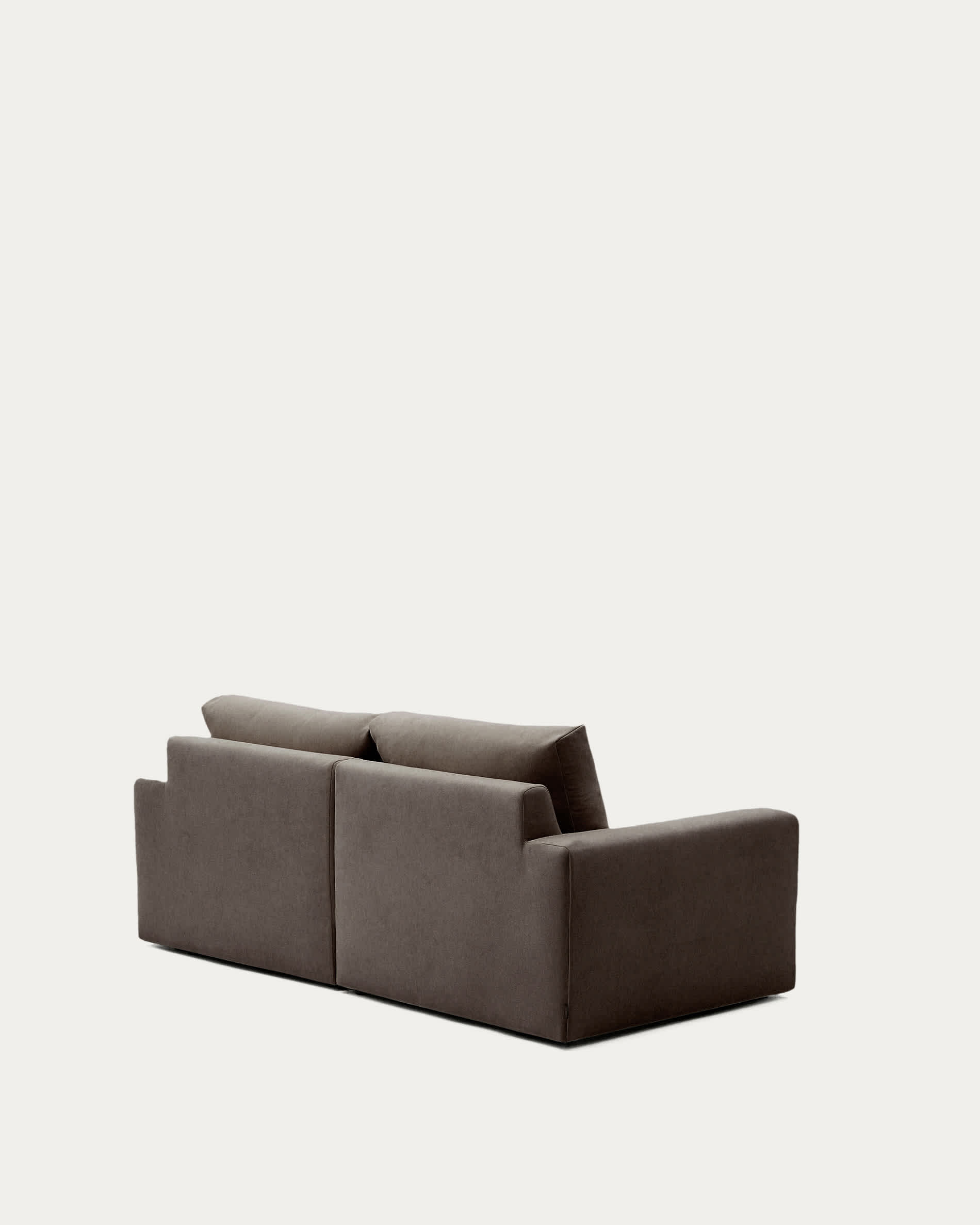 Alea dark brown chenille 3-seater modular sofa with left chaise longue and removable cover 220cm