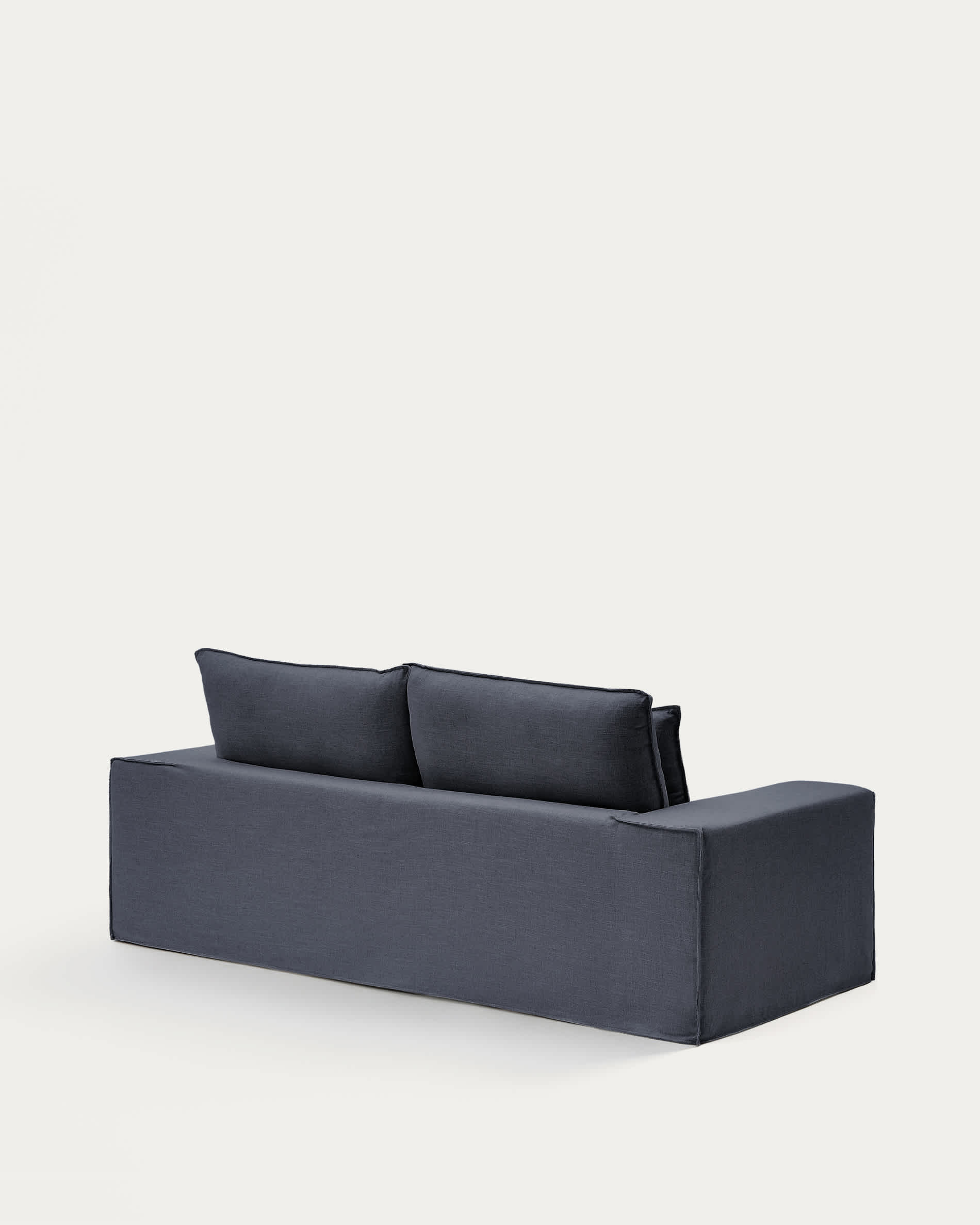 Anarela dark grey linen and viscose 2-seater sofa with removable cover 240 cm FSC Mix Credit