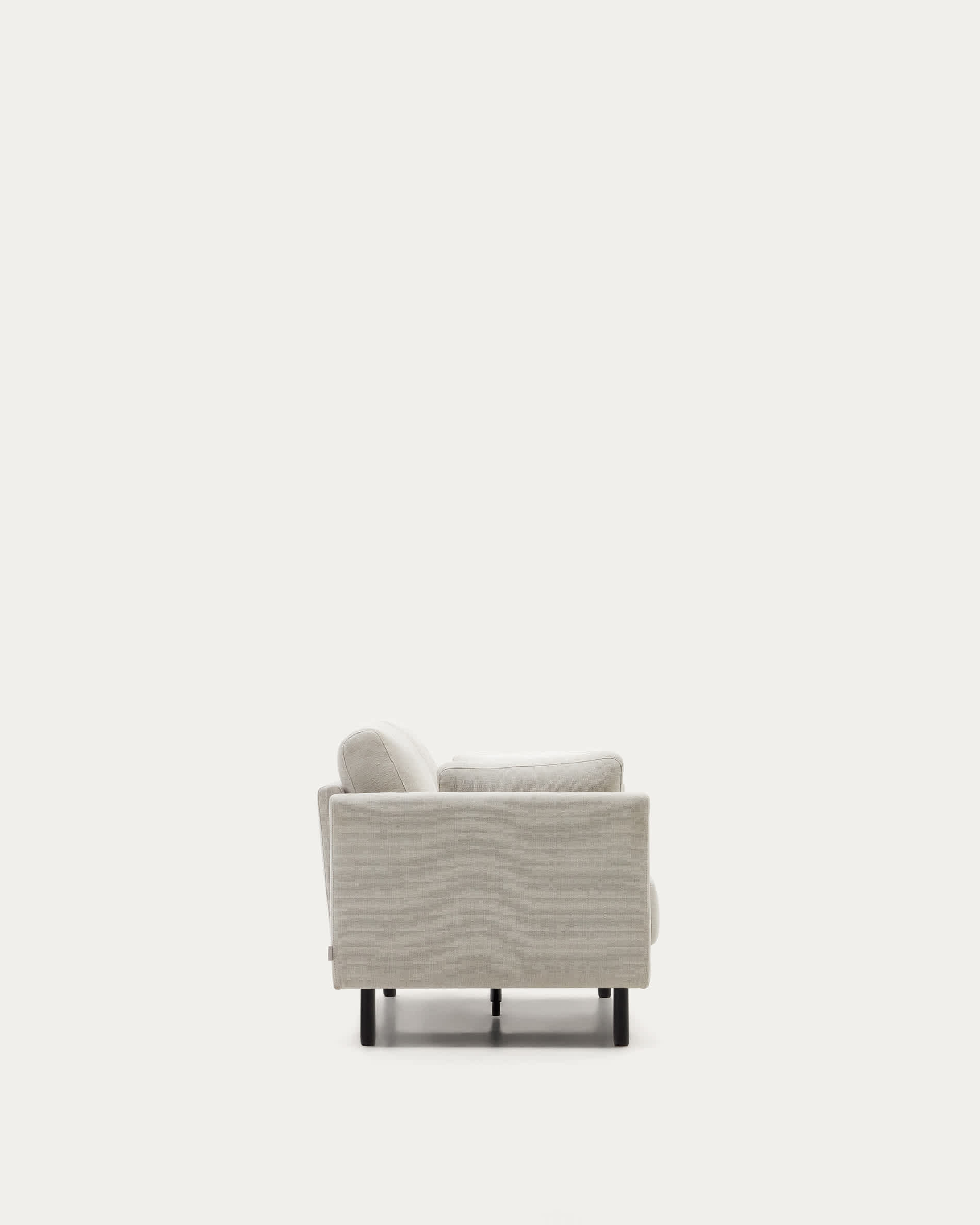 Gilma 2 seater sofa in chenille pearl with painted black finish legs, 170 cm