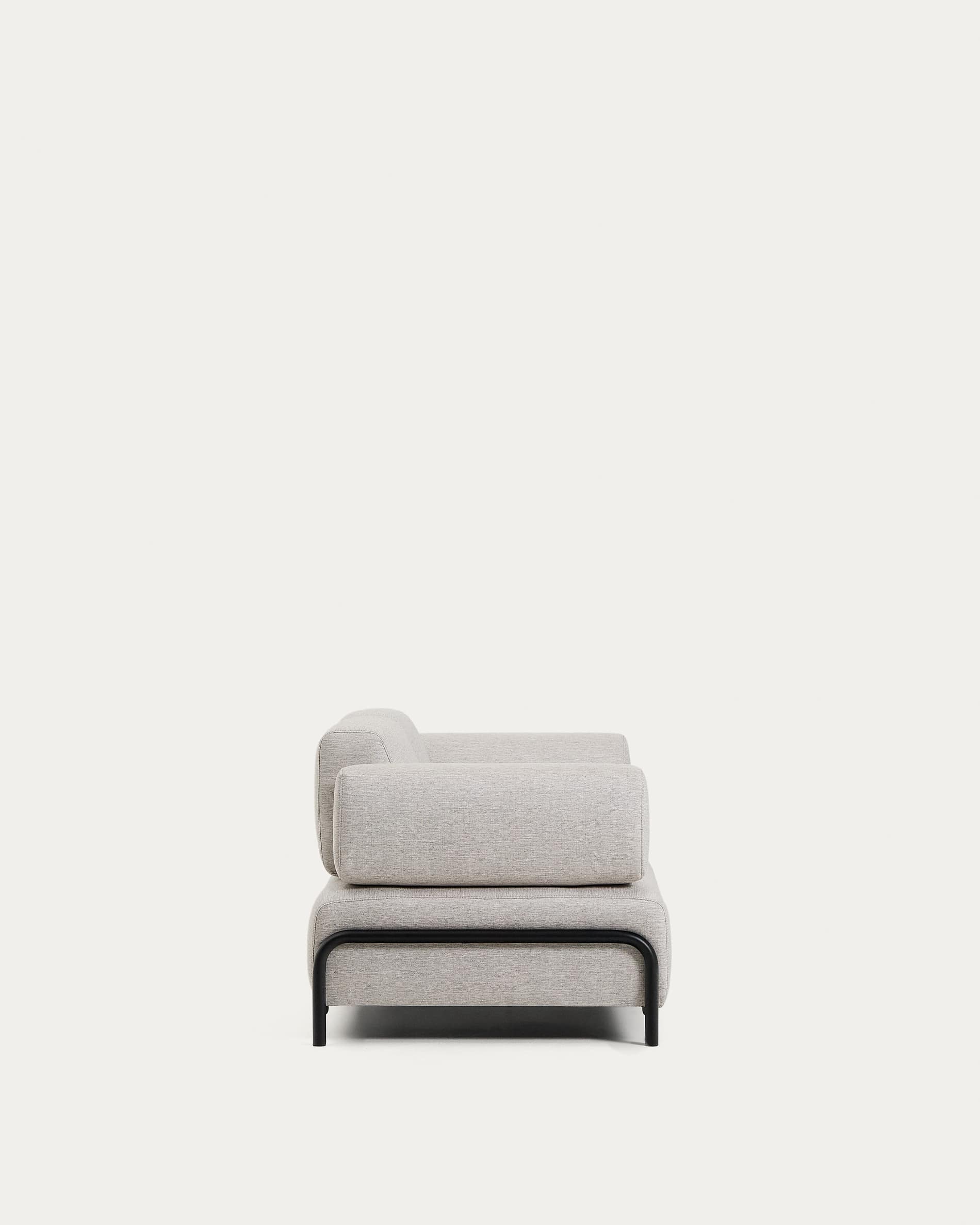 Compo 2-seater greige sofa with black metal frame 200 cm FSC Mix Credit