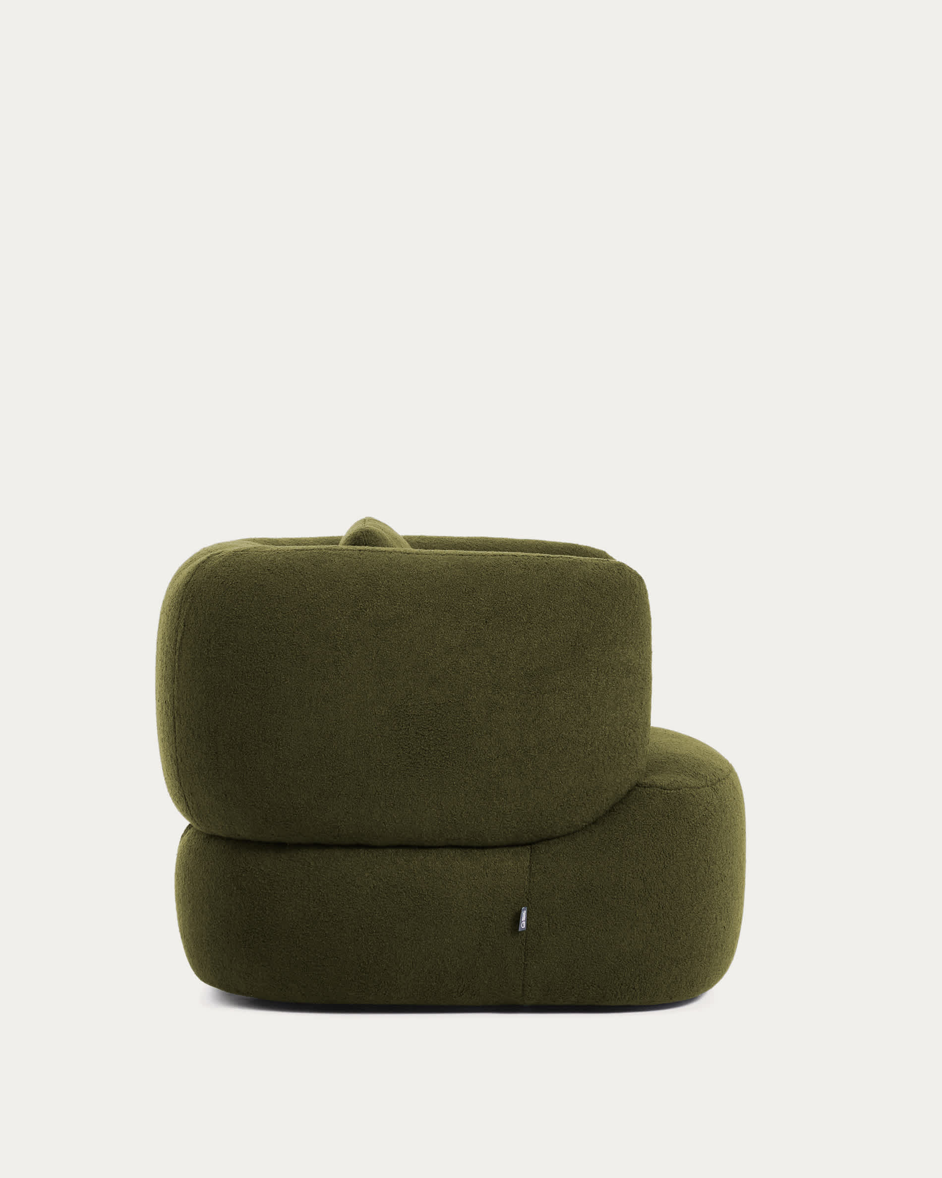 Martina dark green bouclé swivel armchair with cushion FSC Mix Credit