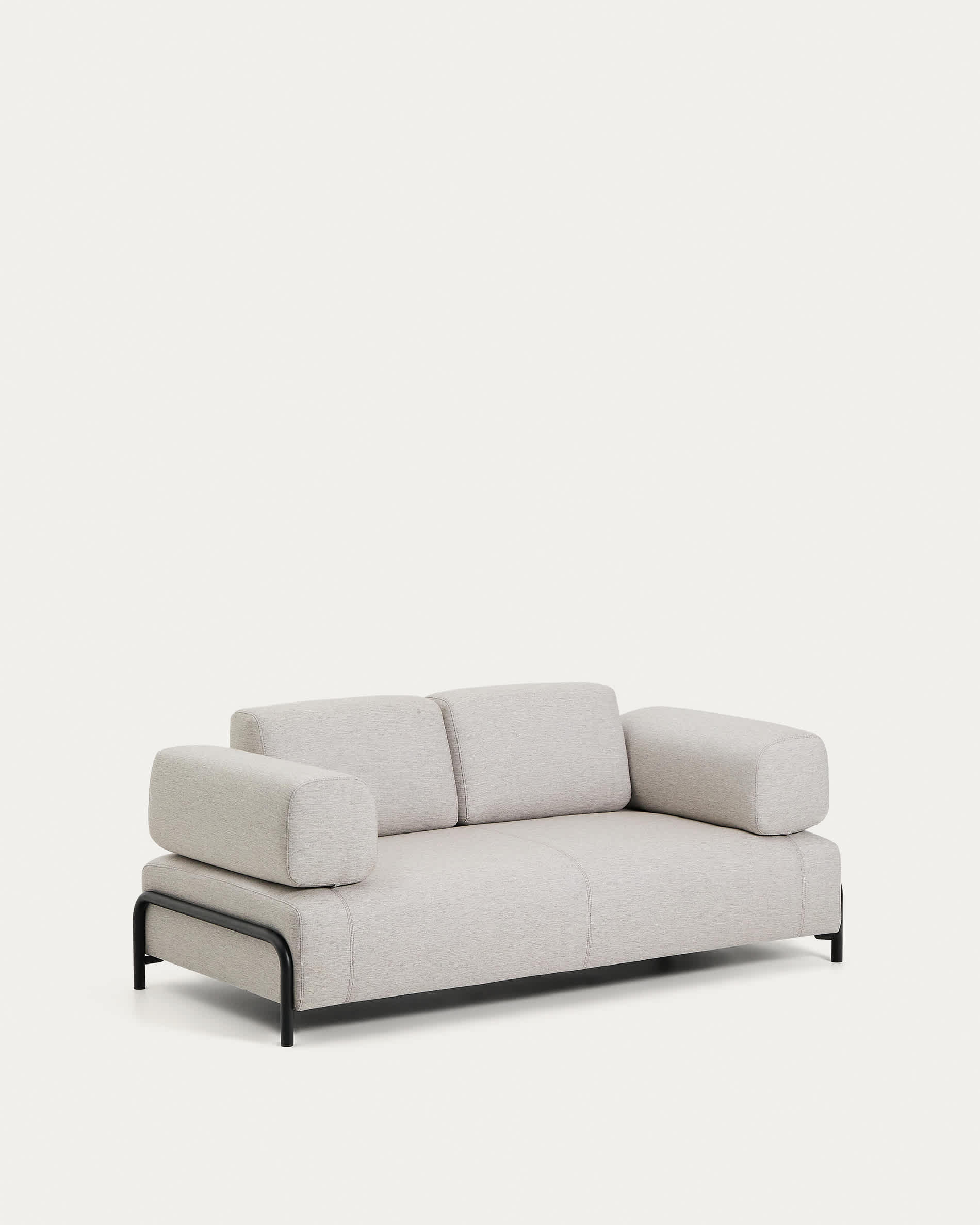 Compo 2-seater greige sofa with black metal frame 200 cm FSC Mix Credit