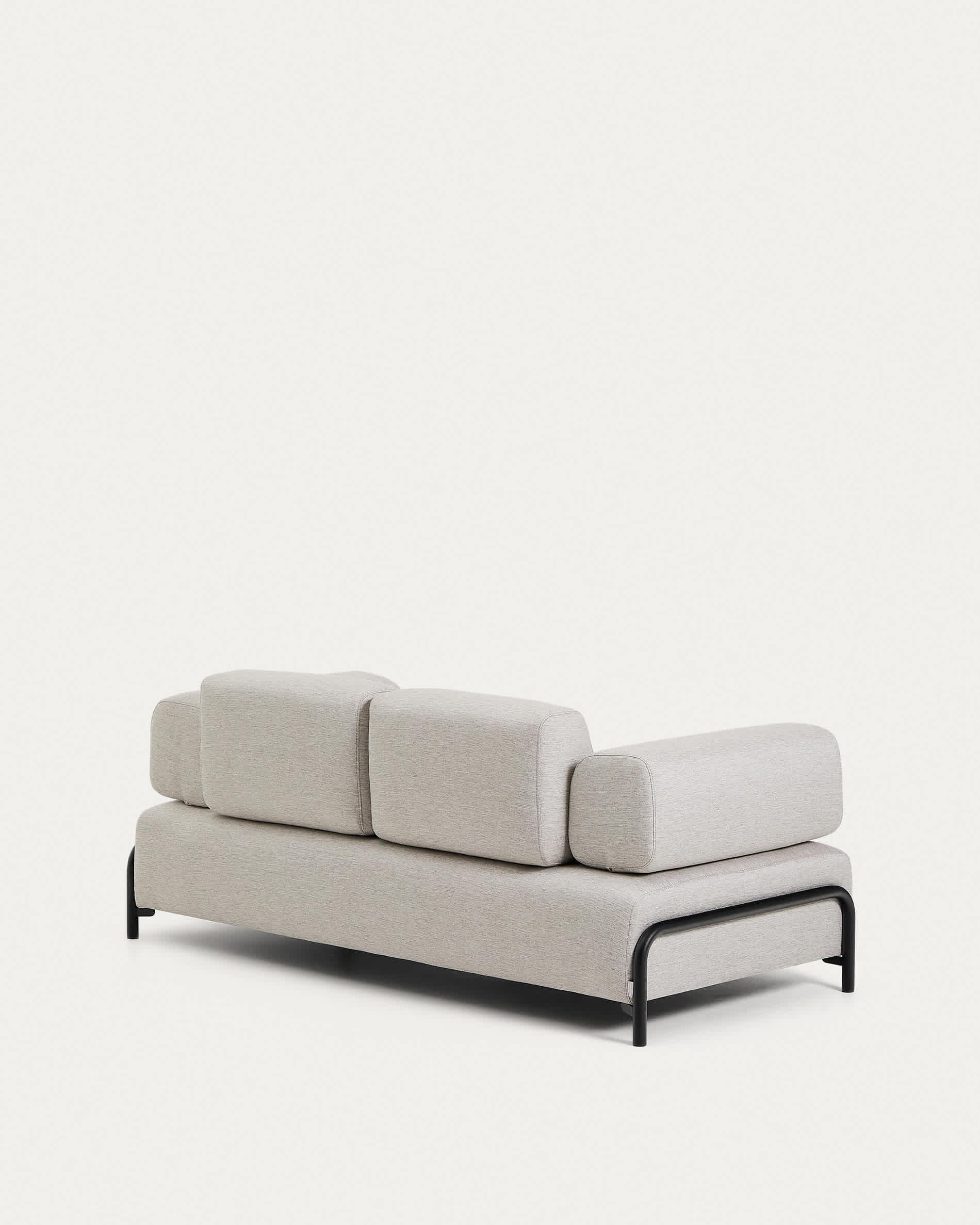 Compo 2-seater greige sofa with black metal frame 200 cm FSC Mix Credit