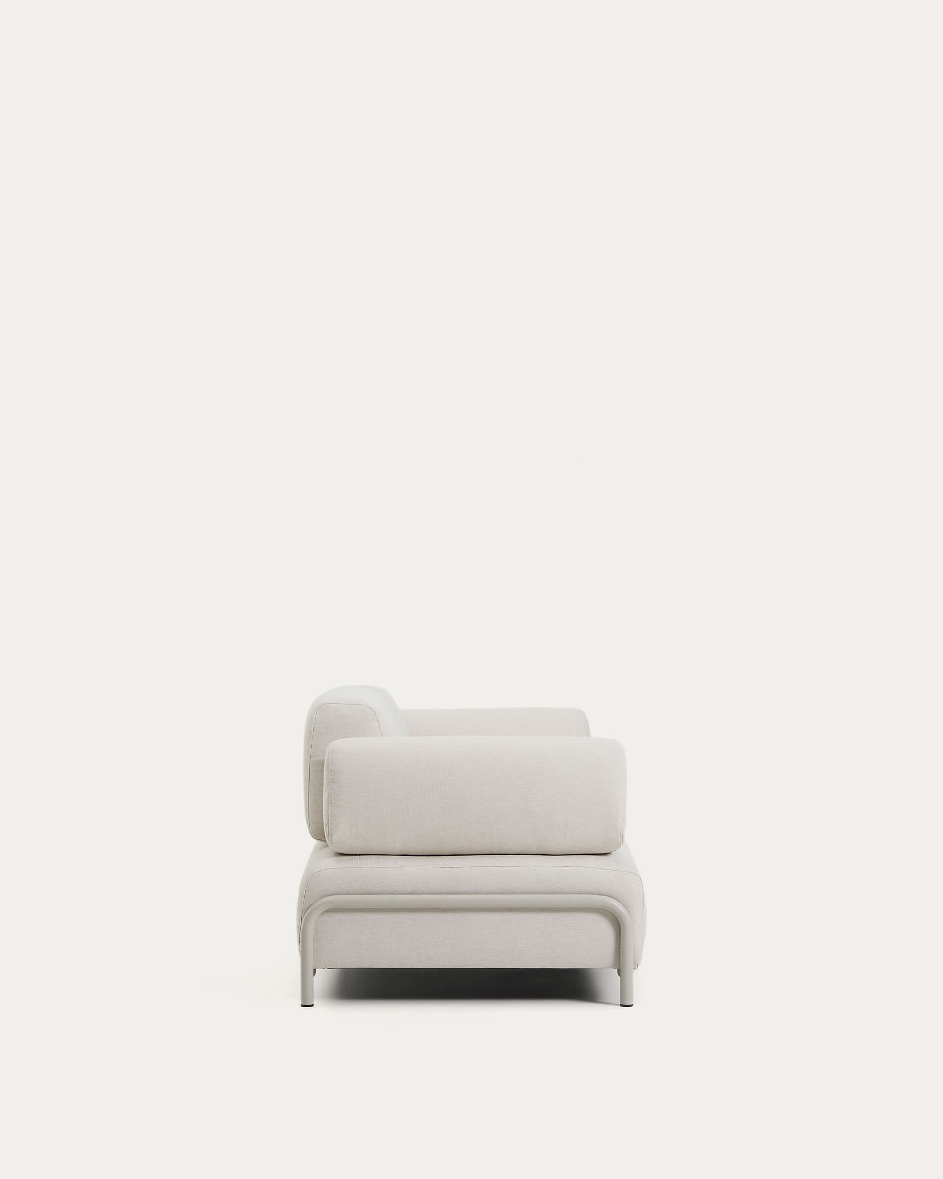 Compo 2-seater sofa in ecru chenille with beige metal frame 200 cm FSC Mix Credit