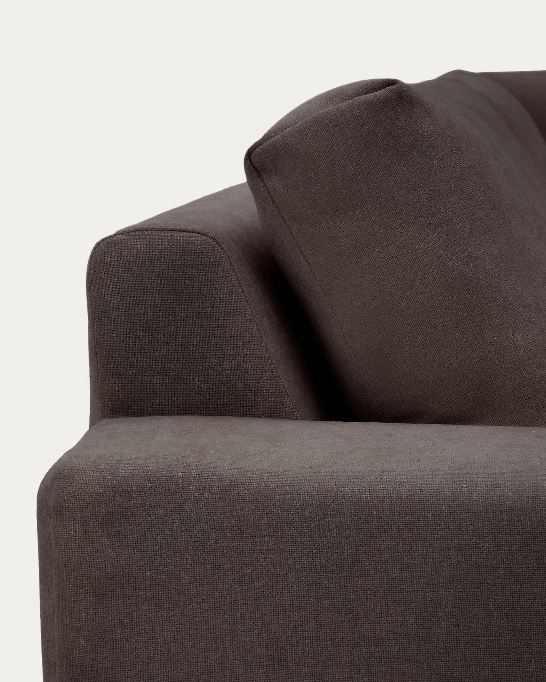 Alea 5-seater modular corner sofa with removable cover in dark brown chenille 310 x 310cm