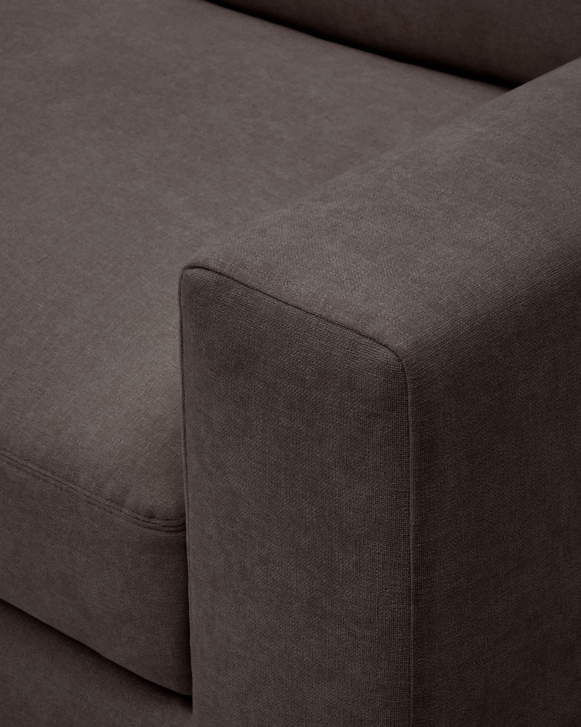 Alea 5-seater modular corner sofa with removable cover in dark brown chenille 310 x 310cm