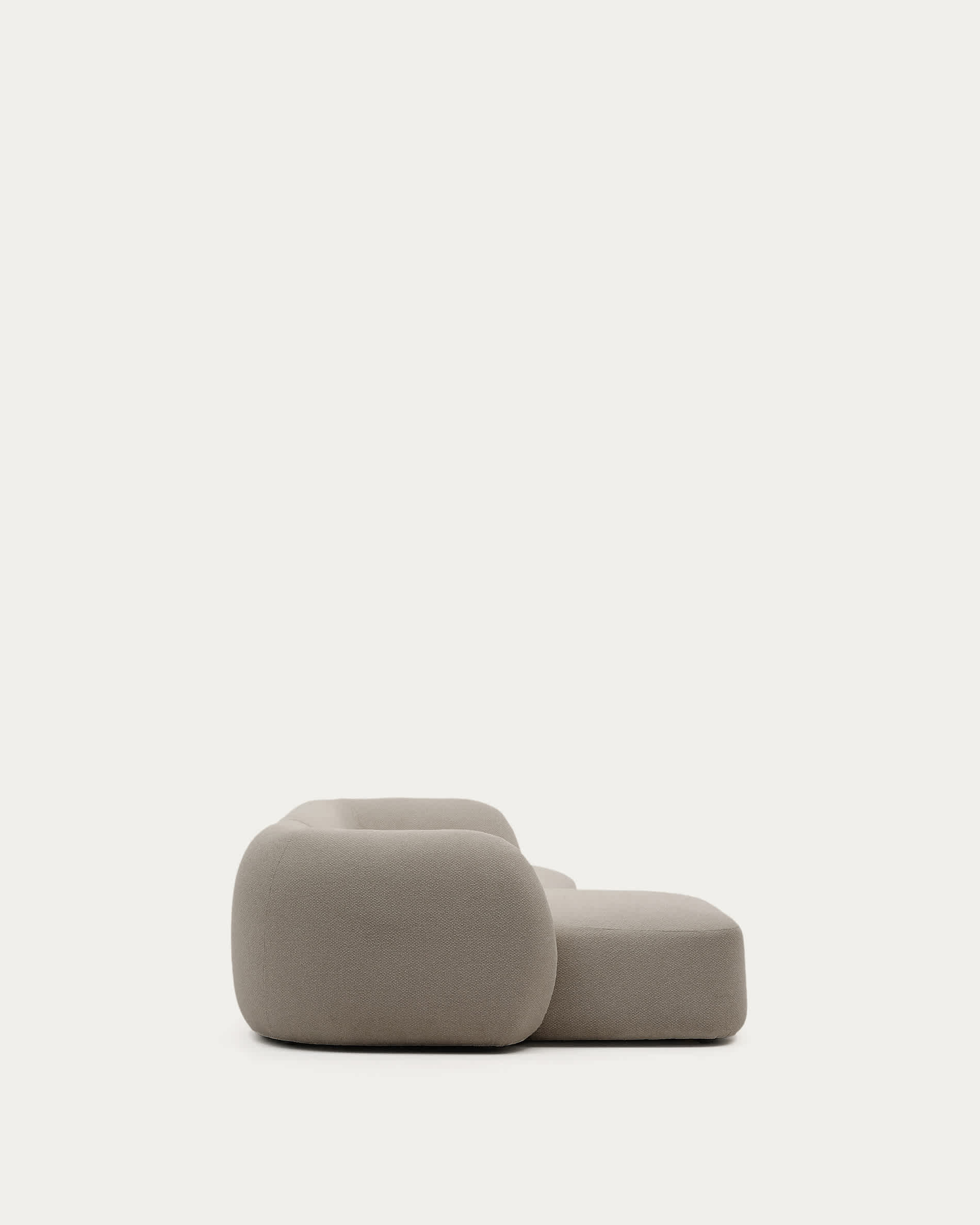 Martina stone-coloured chenille 3-seater modular sofa with left chaise longue 287cm