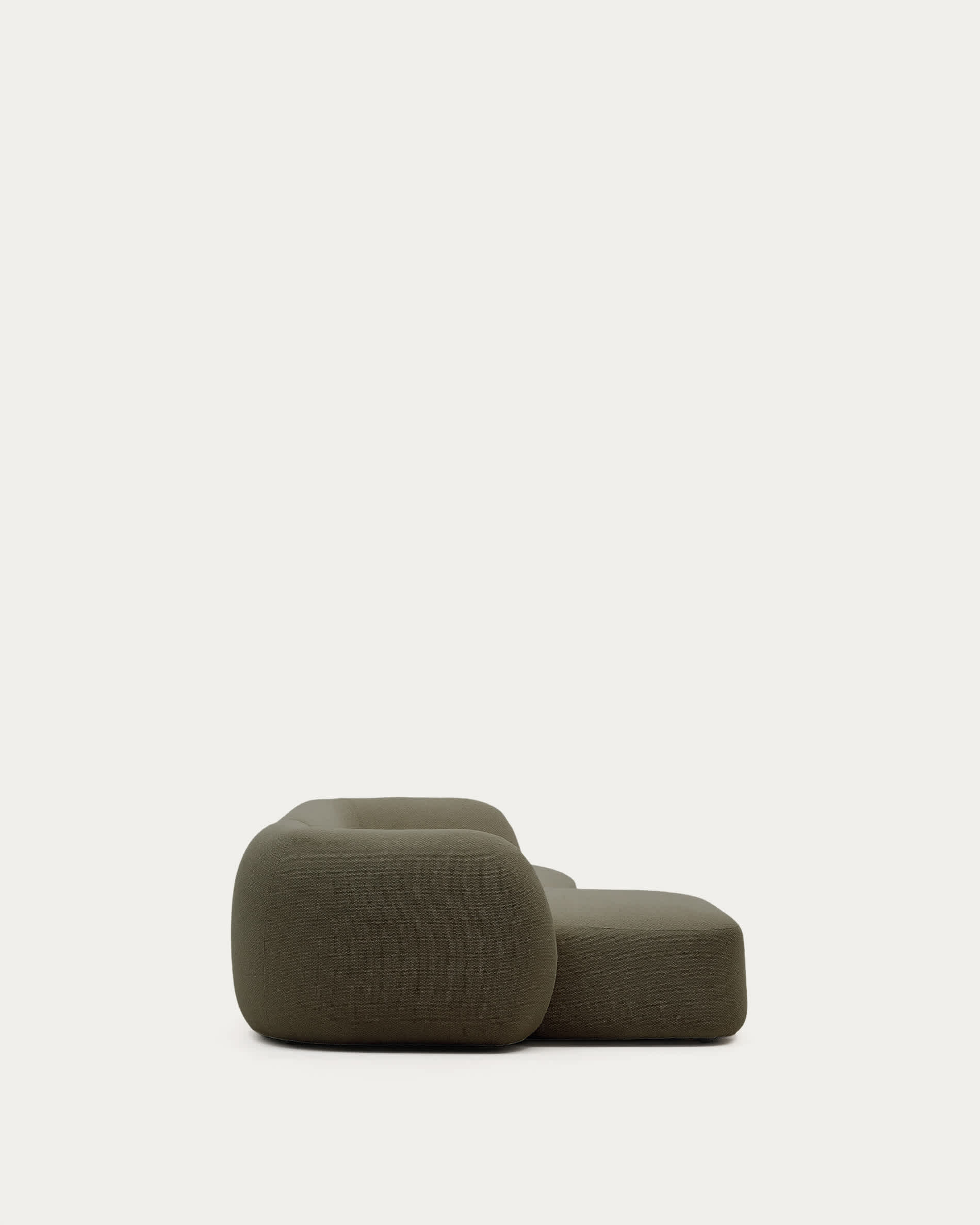 Martina green chenille 3-seater modular sofa with left chaise longue 287cm