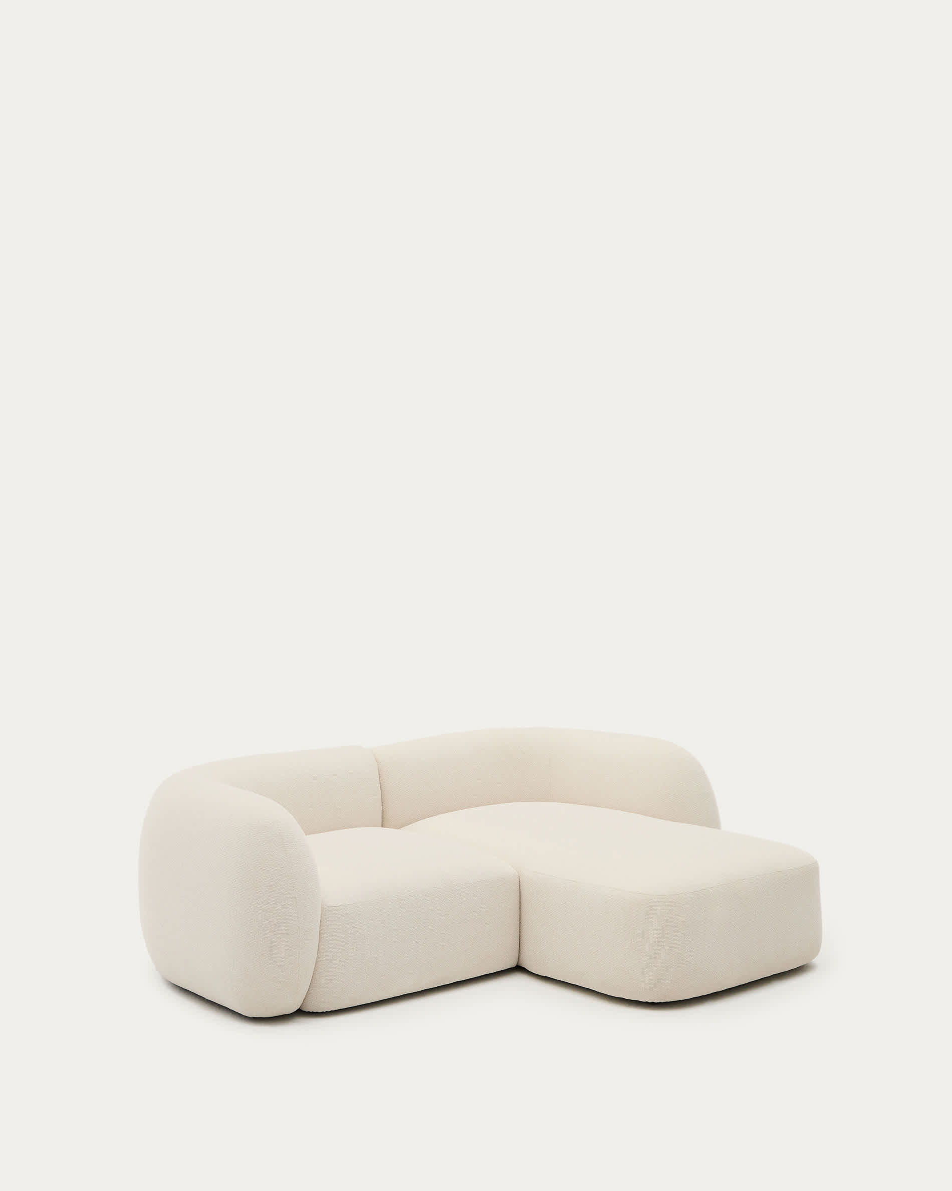 Martina ecru chenille 2-seater modular sofa with right chaise longue 230cm