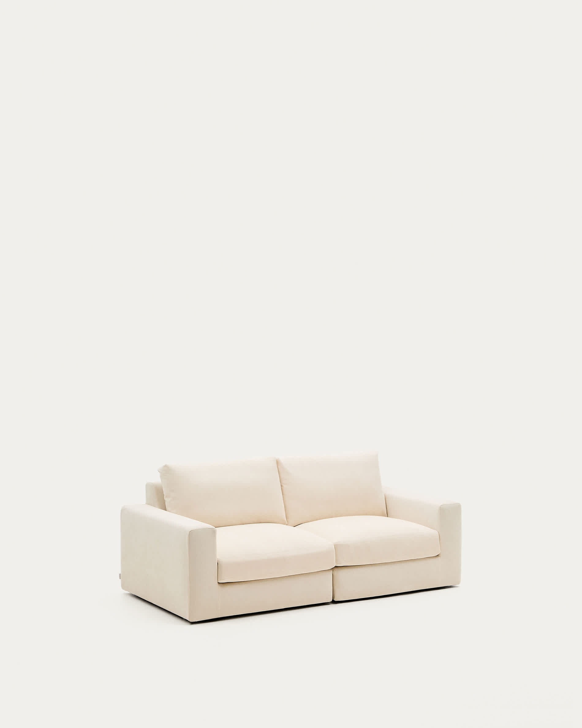Alea ecru chenille 3-seater modular sofa with removable cover 220cm