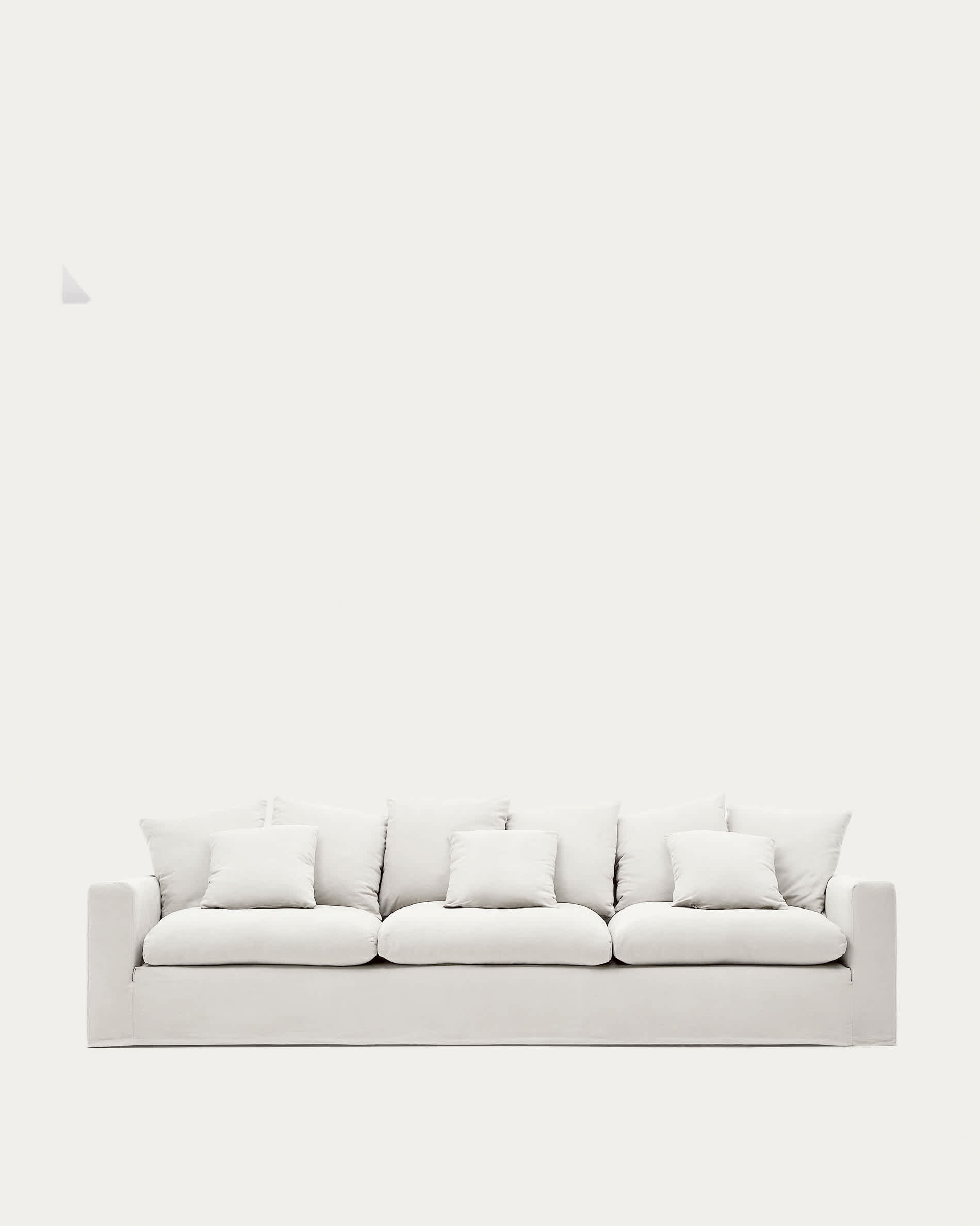 Nora 4-seater sofa cover in ecru linen and cotton