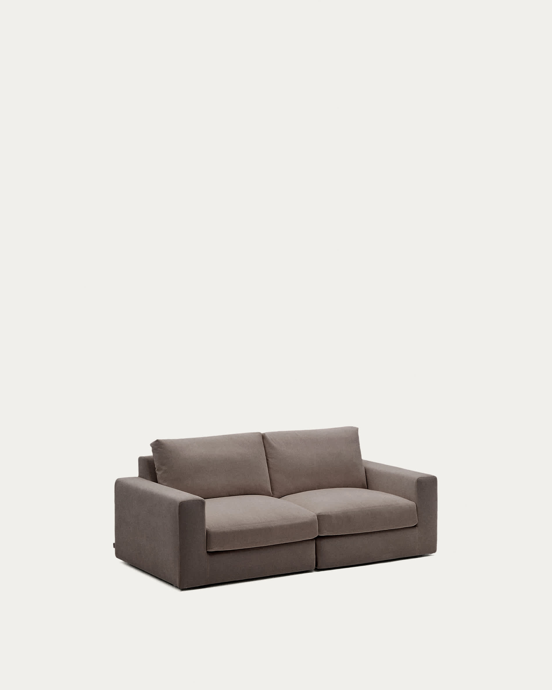 Alea dark brown chenille 3-seater modular sofa with removable cover 220cm