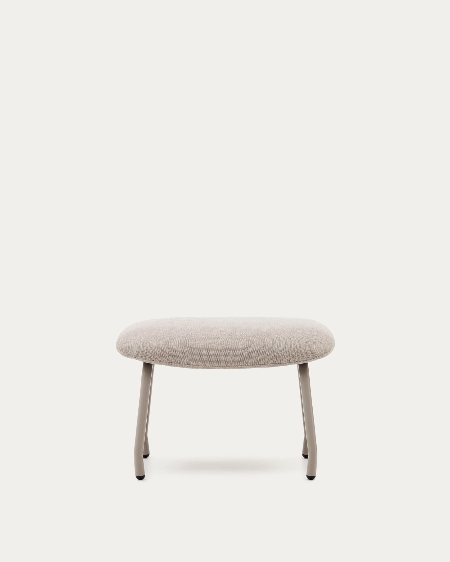 Belina beige chenille footrest in steel with beige finish FSC 100%