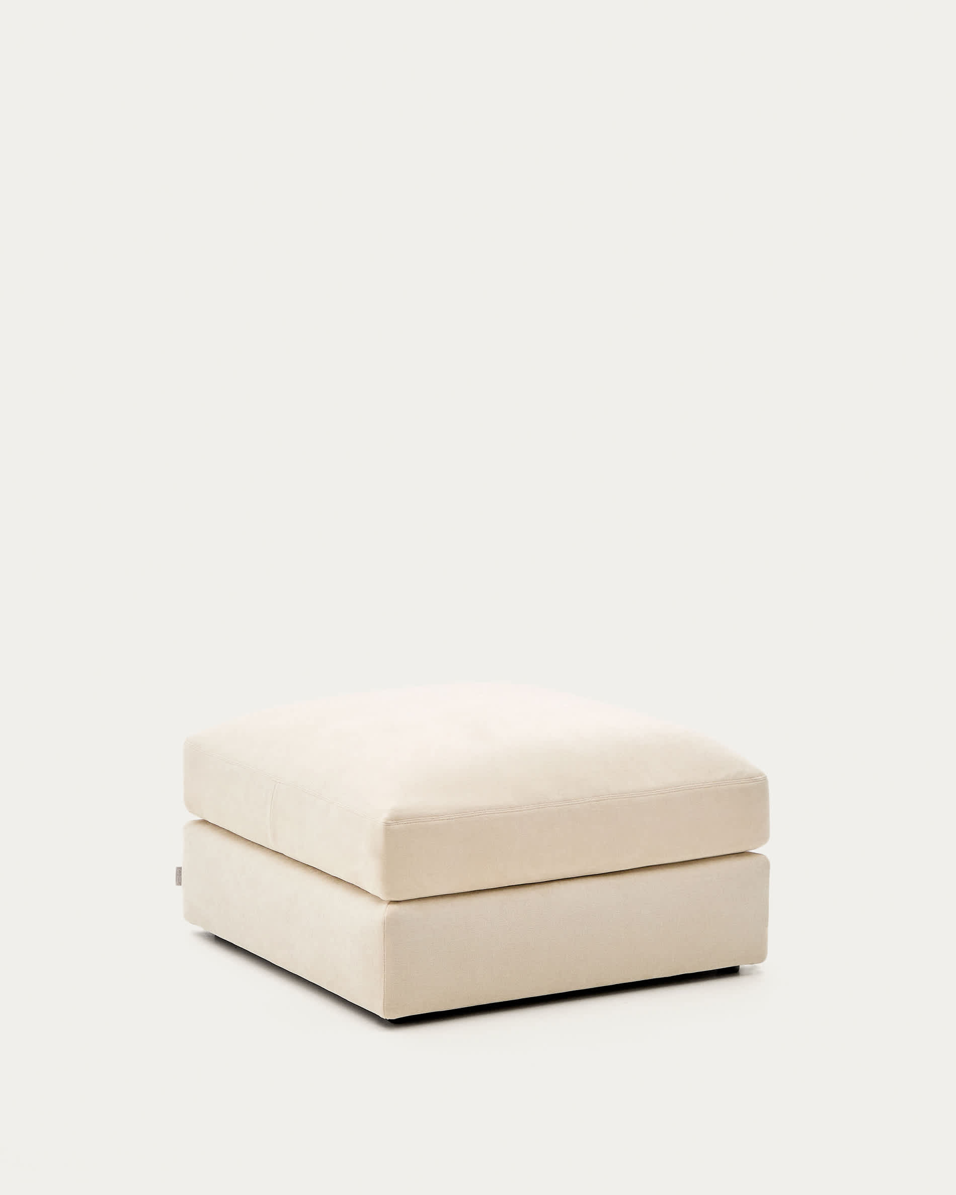 Alea ecru chenille footrest with removable cover 90 x 90cm