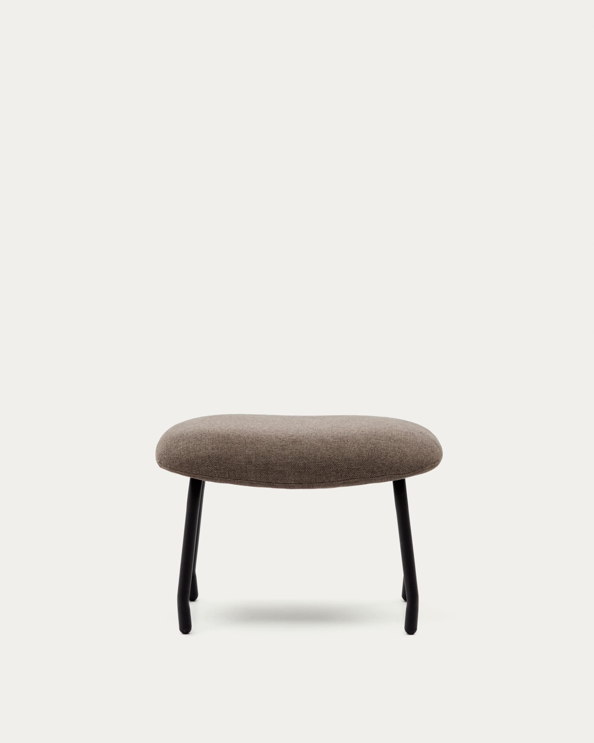 Belina footrest in light brown and steel with black finish FSC 100%