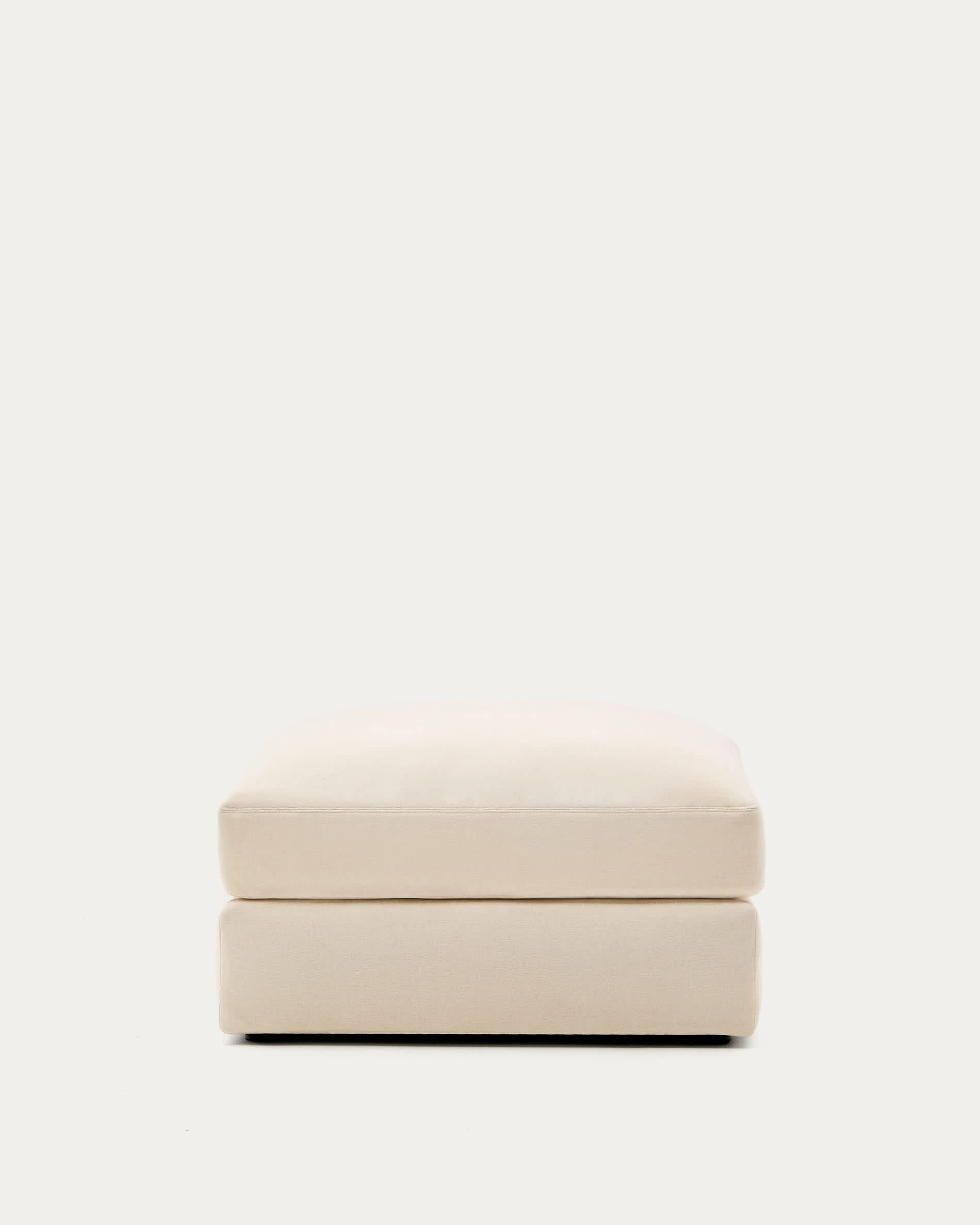 Alea ecru chenille footrest with removable cover 90 x 90cm