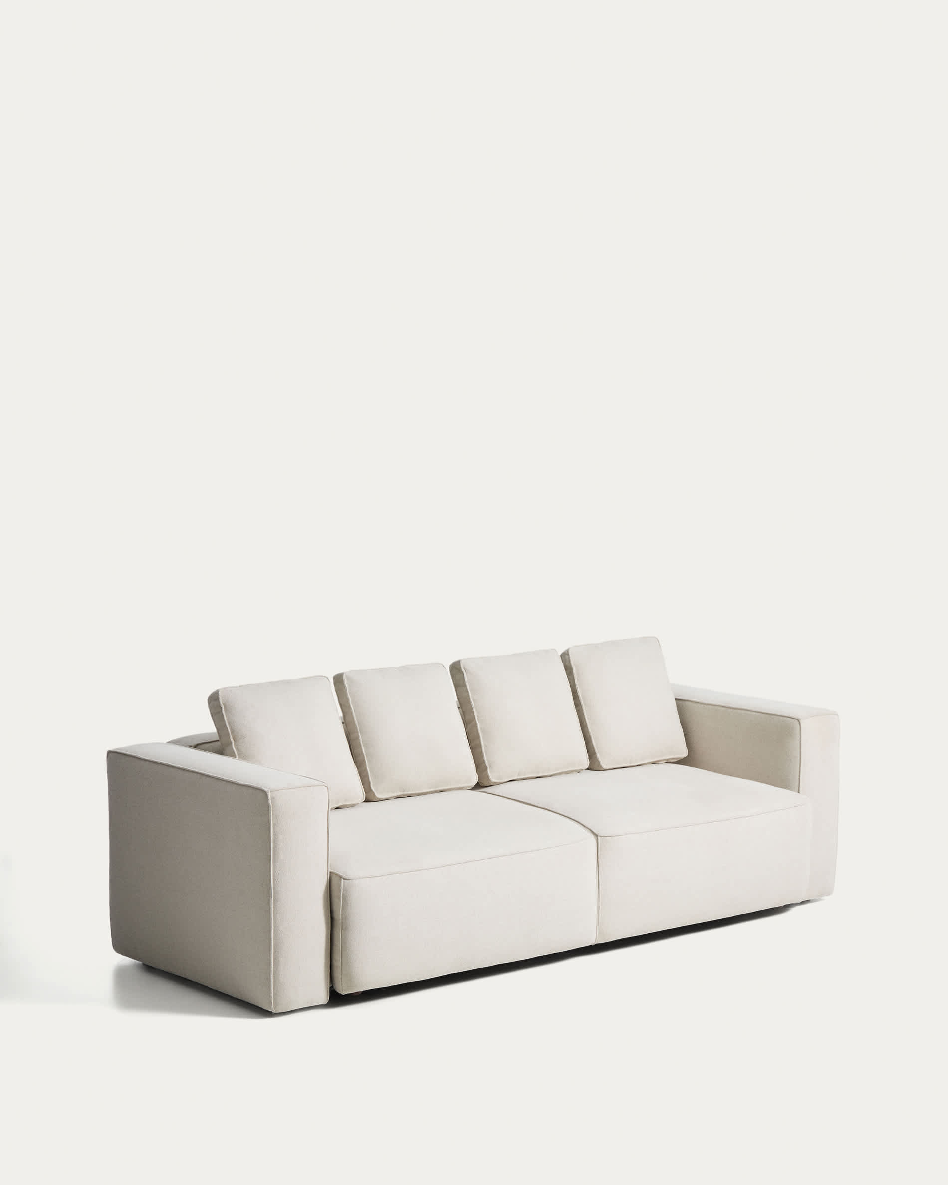 Marela beige chenille 3-seater sofa bed 236cm FSC Mix Credit