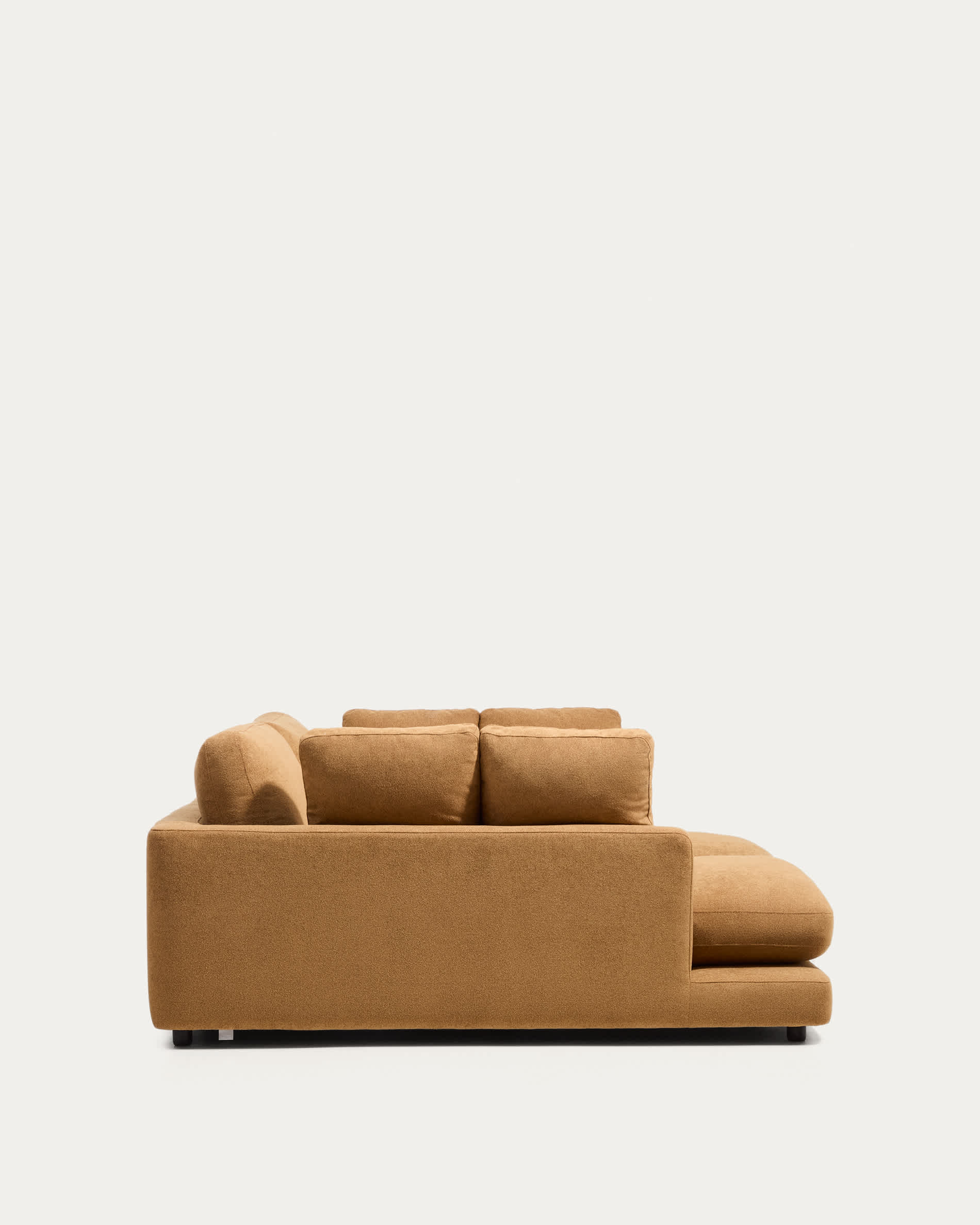 Gala mustard micro bouclé 3-seater sofa with double chaise longue FSC Mix Credit 210cm