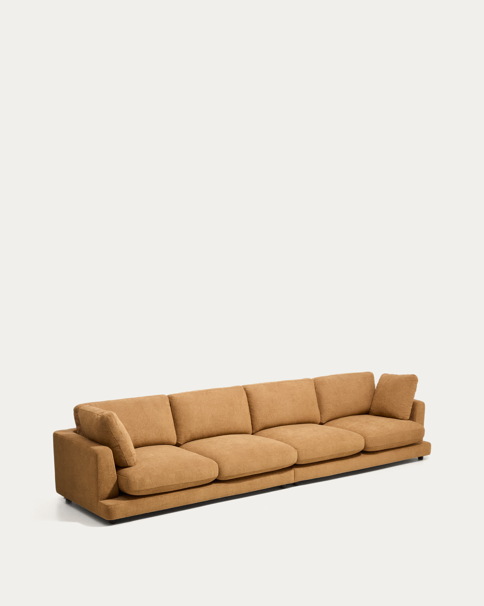 Gala 6-seater sofa in mustard micro bouclé FSC Mix Credit 390cm