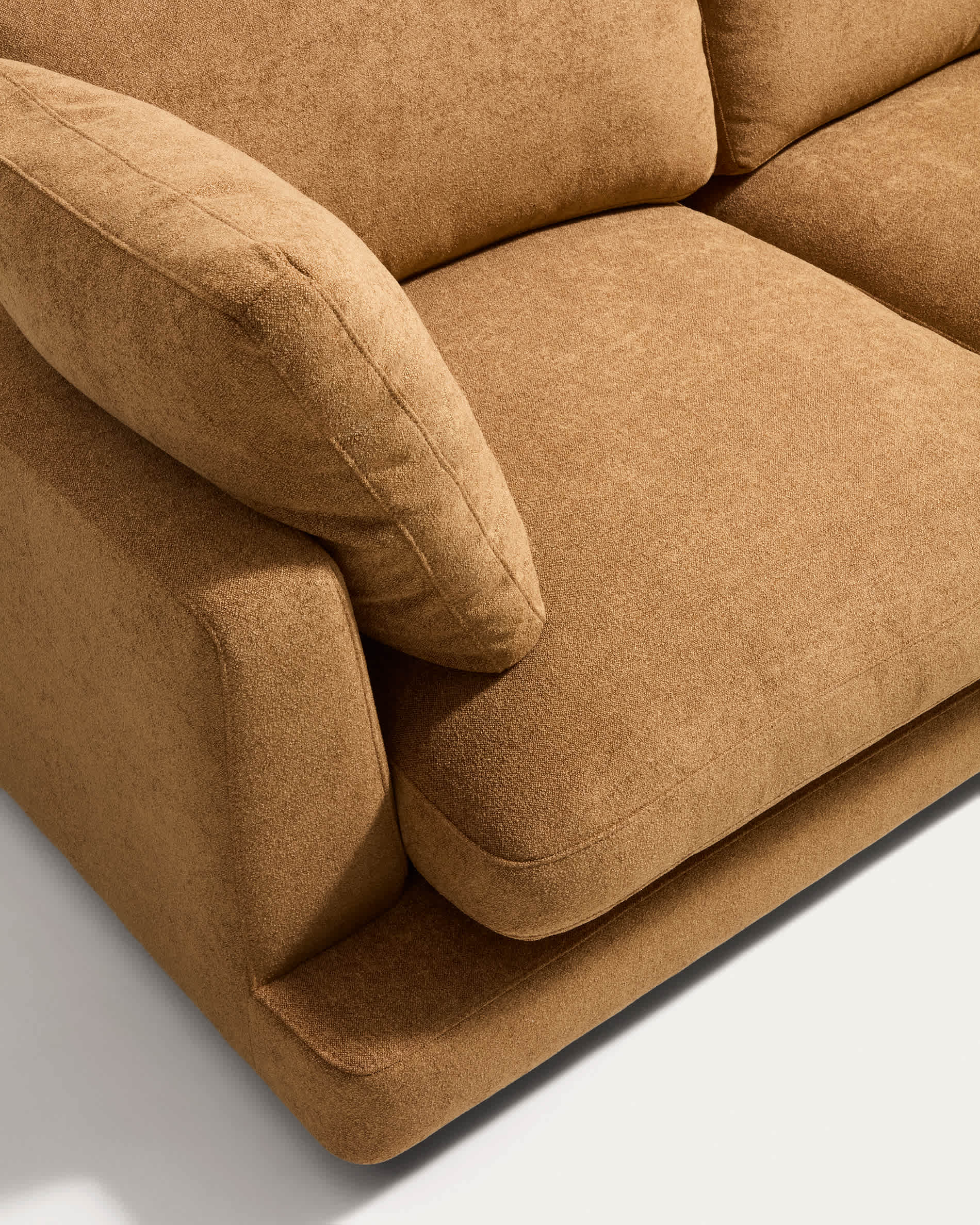 Gala 6-seater sofa in mustard micro bouclé FSC Mix Credit 390cm
