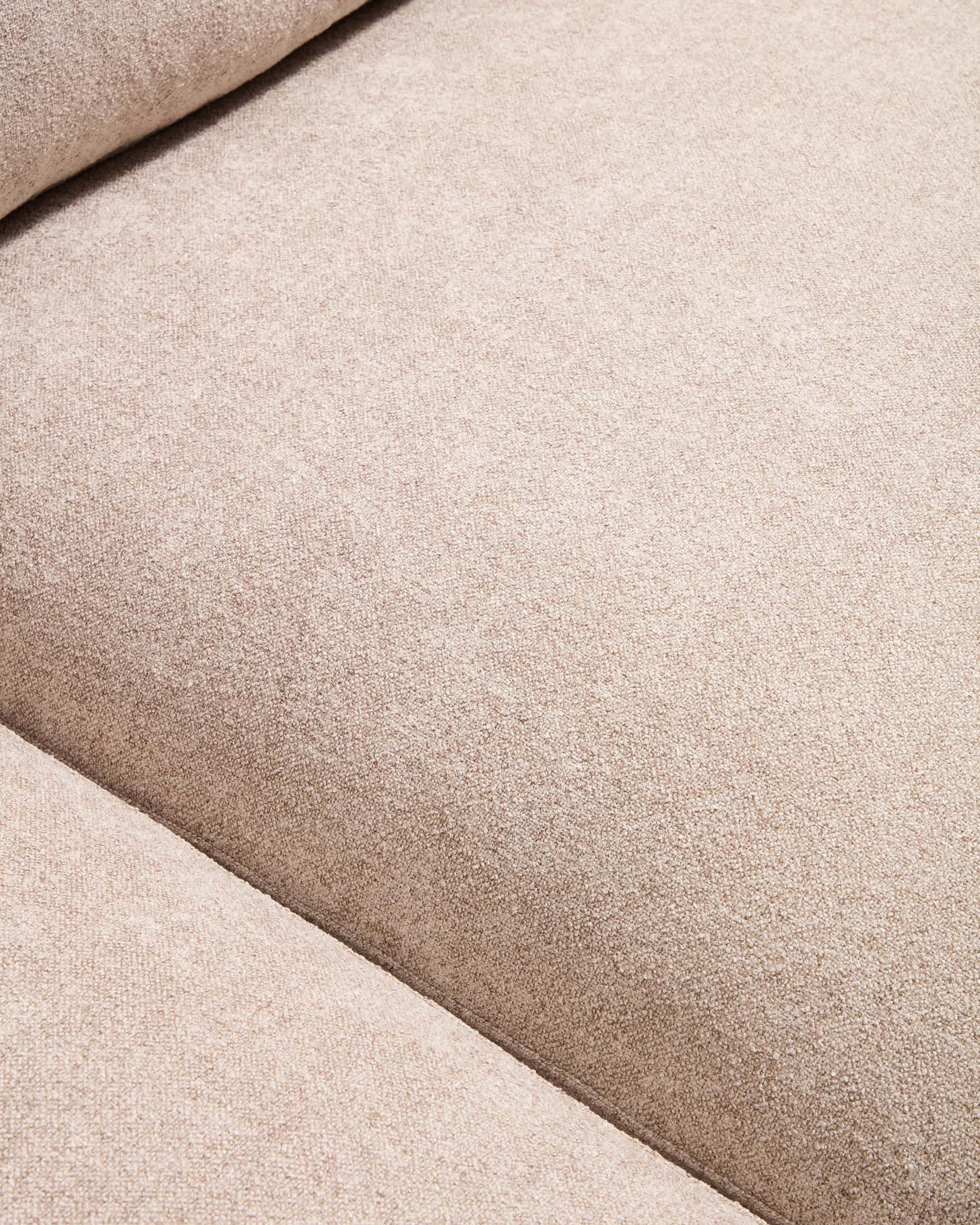 Gala 5-seater corner sofa with end module left side in beige micro bouclé FSC Mix Credit 225 x 300cm