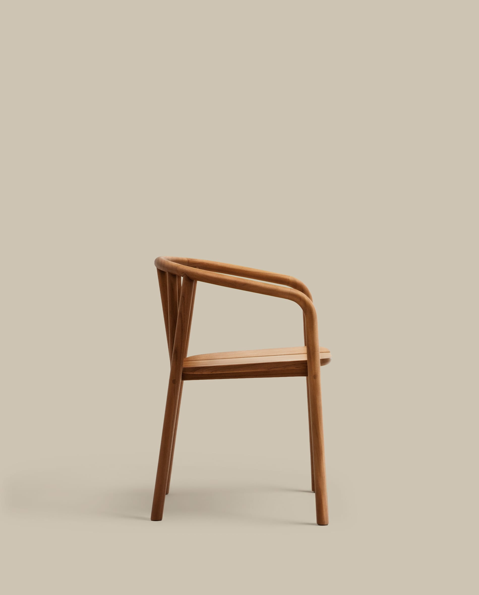 Turqueta stackable outdoor chair in FSC 100% solid teak wood
