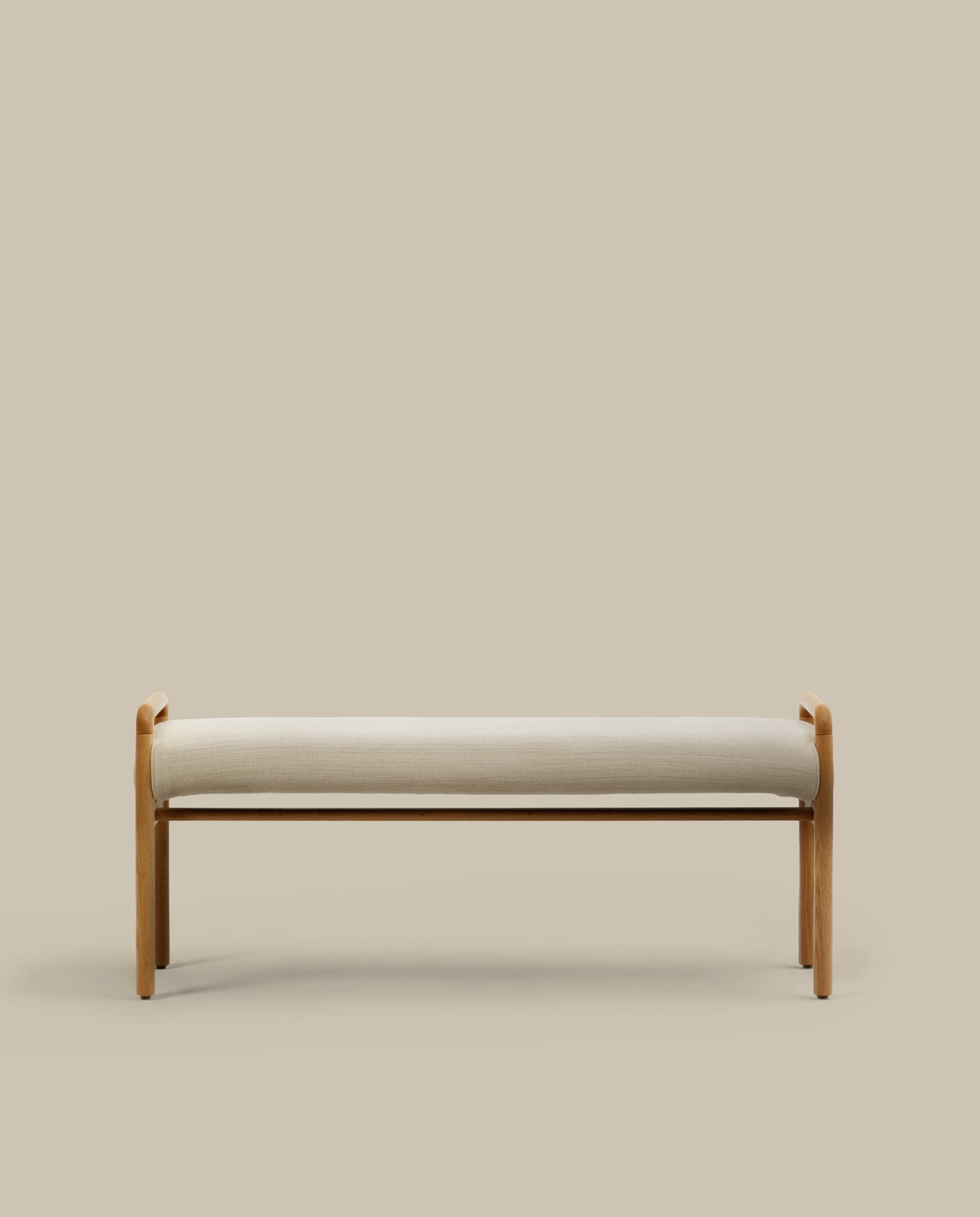 Macaret bench with removable cover solid oak wood with natural finish 120 cm FSC Mix Credit