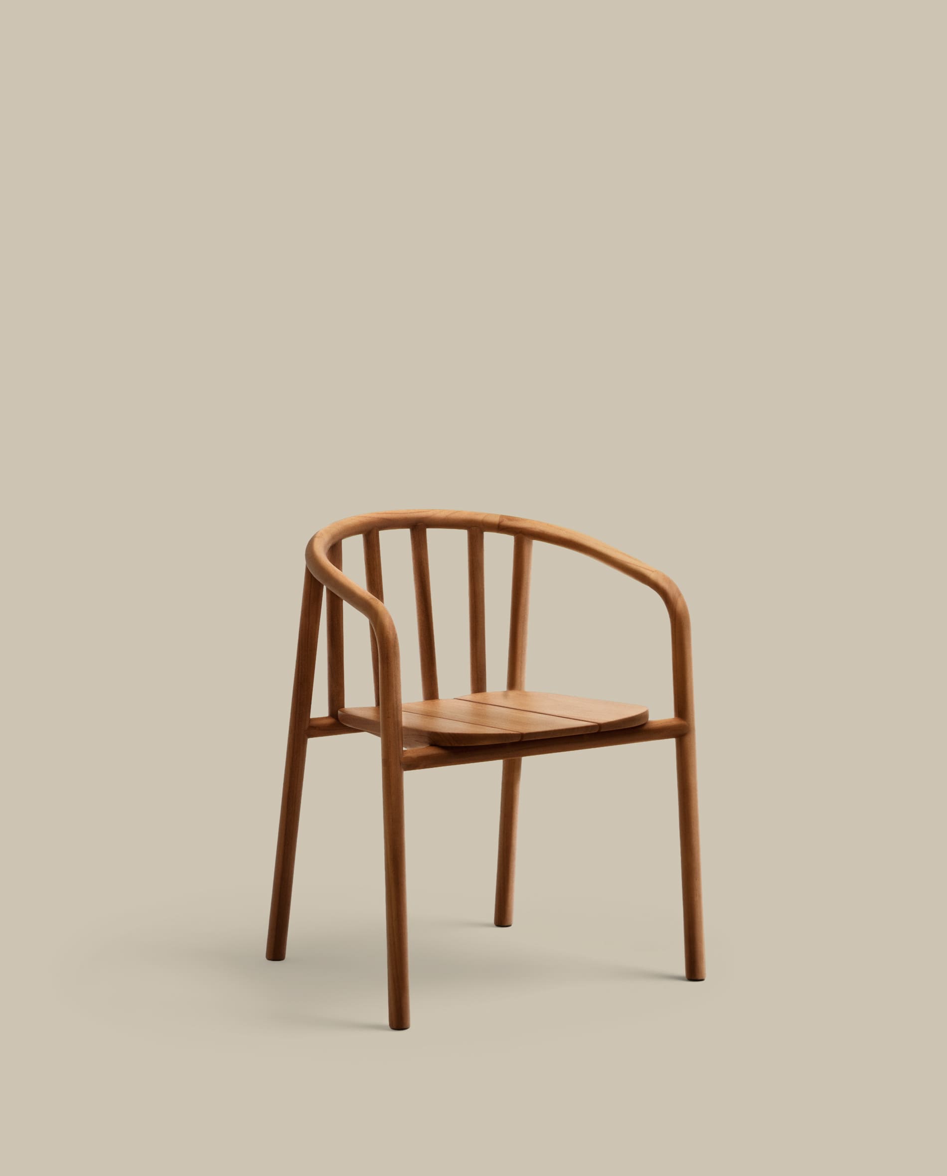 Turqueta stackable outdoor chair in FSC 100% solid teak wood