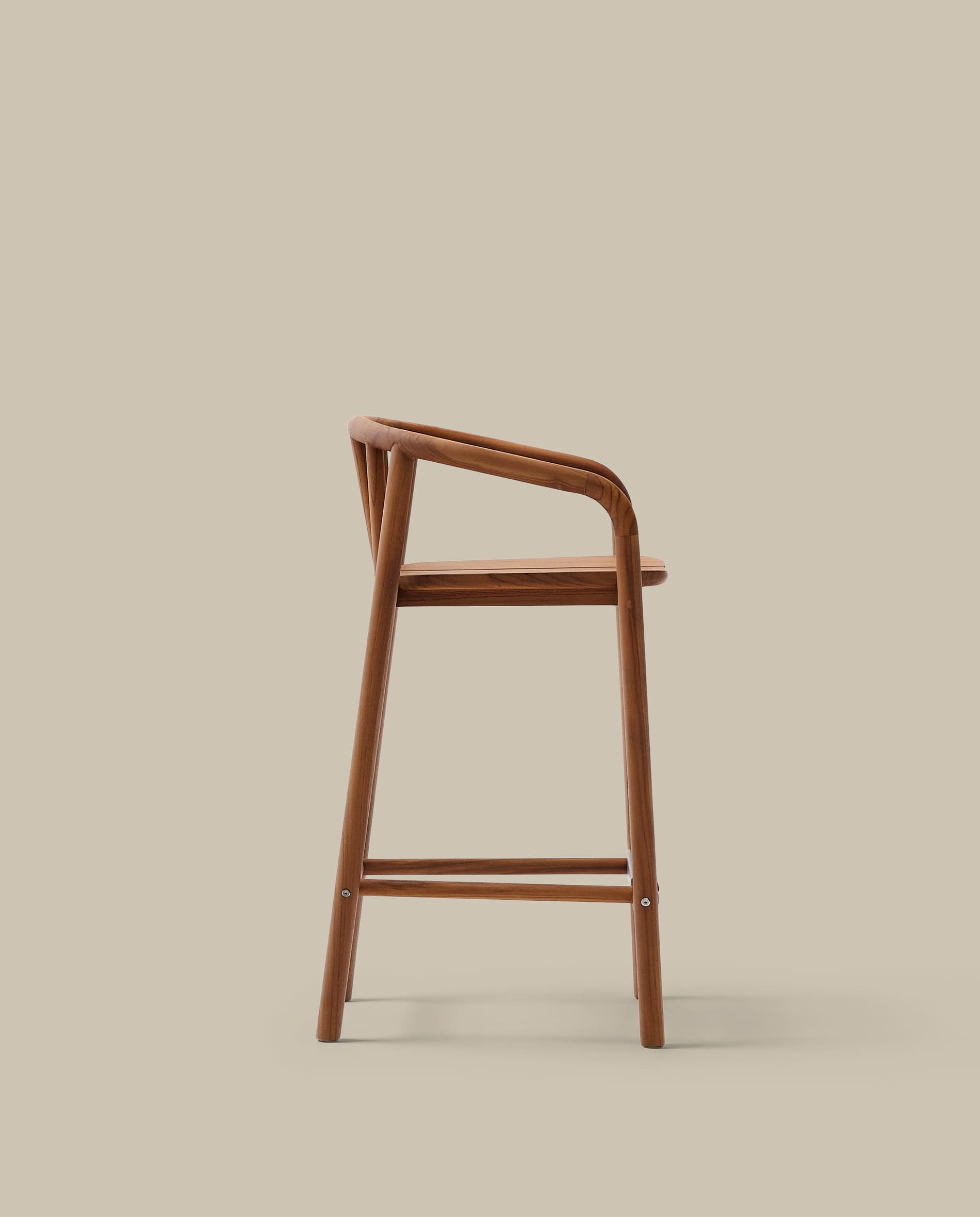 Turqueta outdoor stool made of FSC 100% solid teak wood, height 65cm
