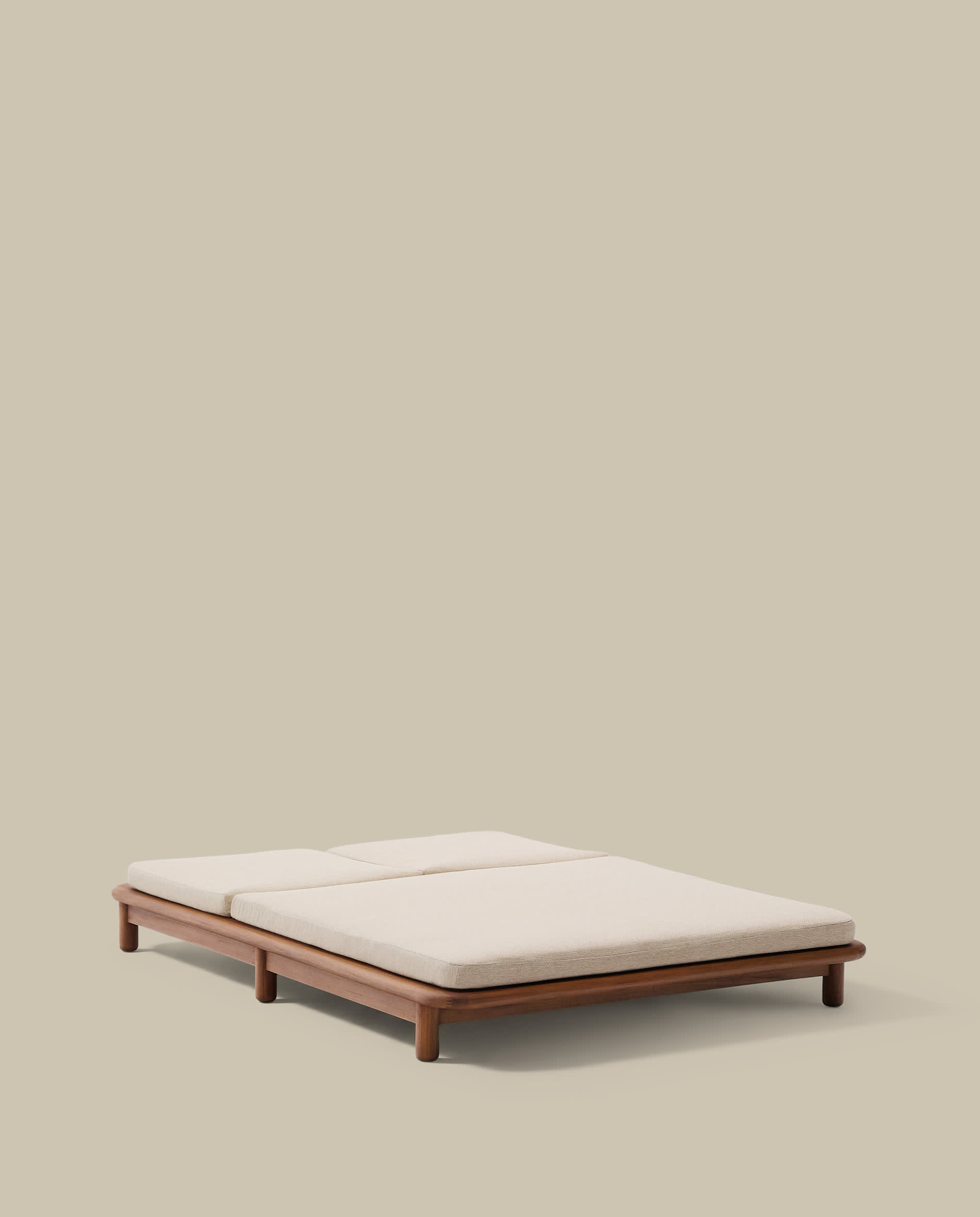 Turqueta double sun lounger made of FSC 100% solid teak wood