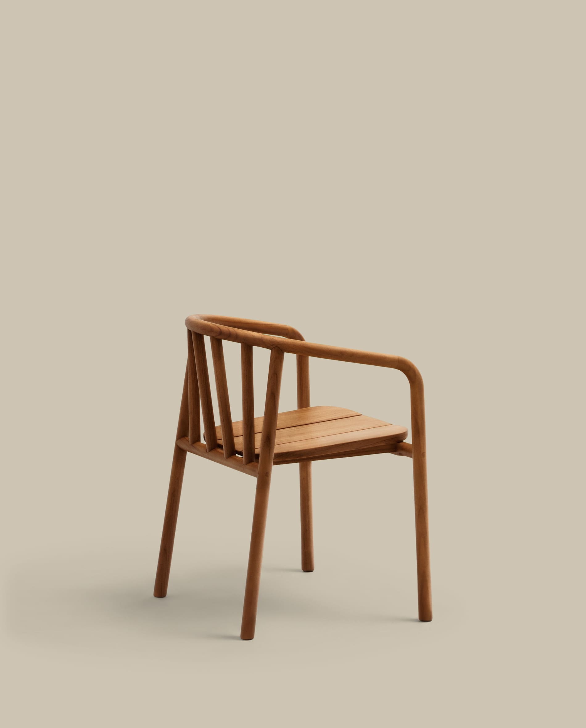 Turqueta stackable outdoor chair in FSC 100% solid teak wood