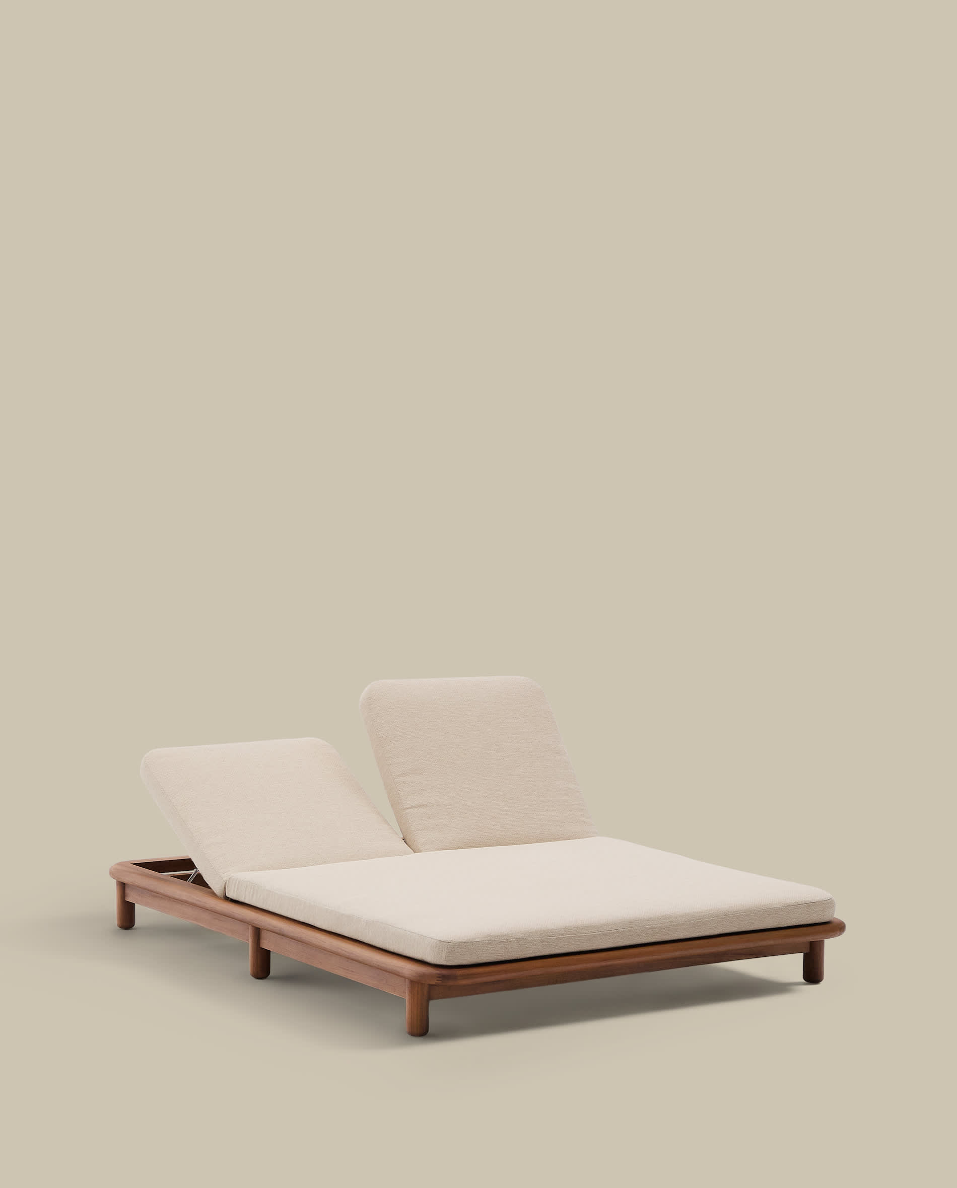 Turqueta double sun lounger made of FSC 100% solid teak wood