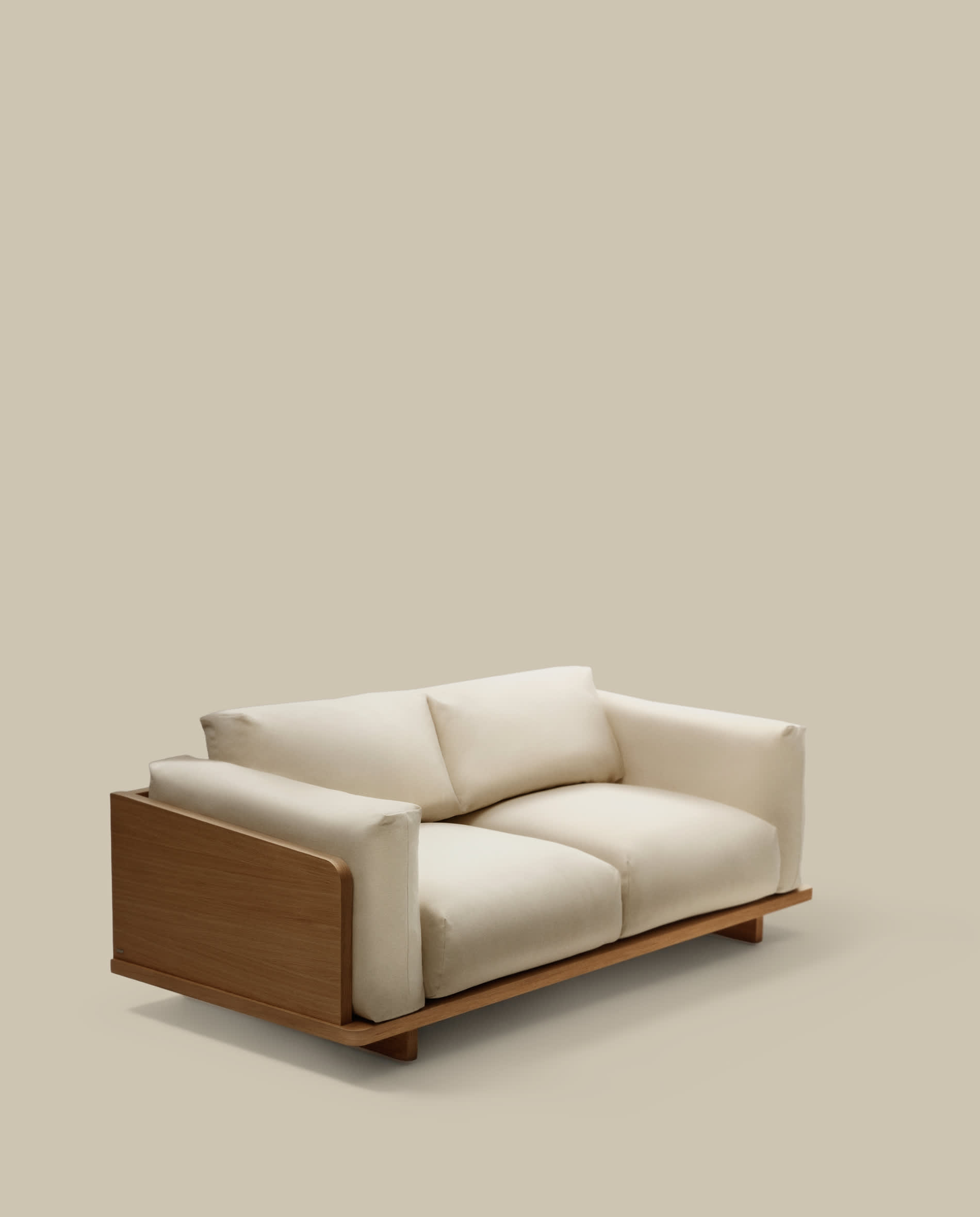 Oaq 3 seater sofa in beige, 225 cm FSC Mix Credit