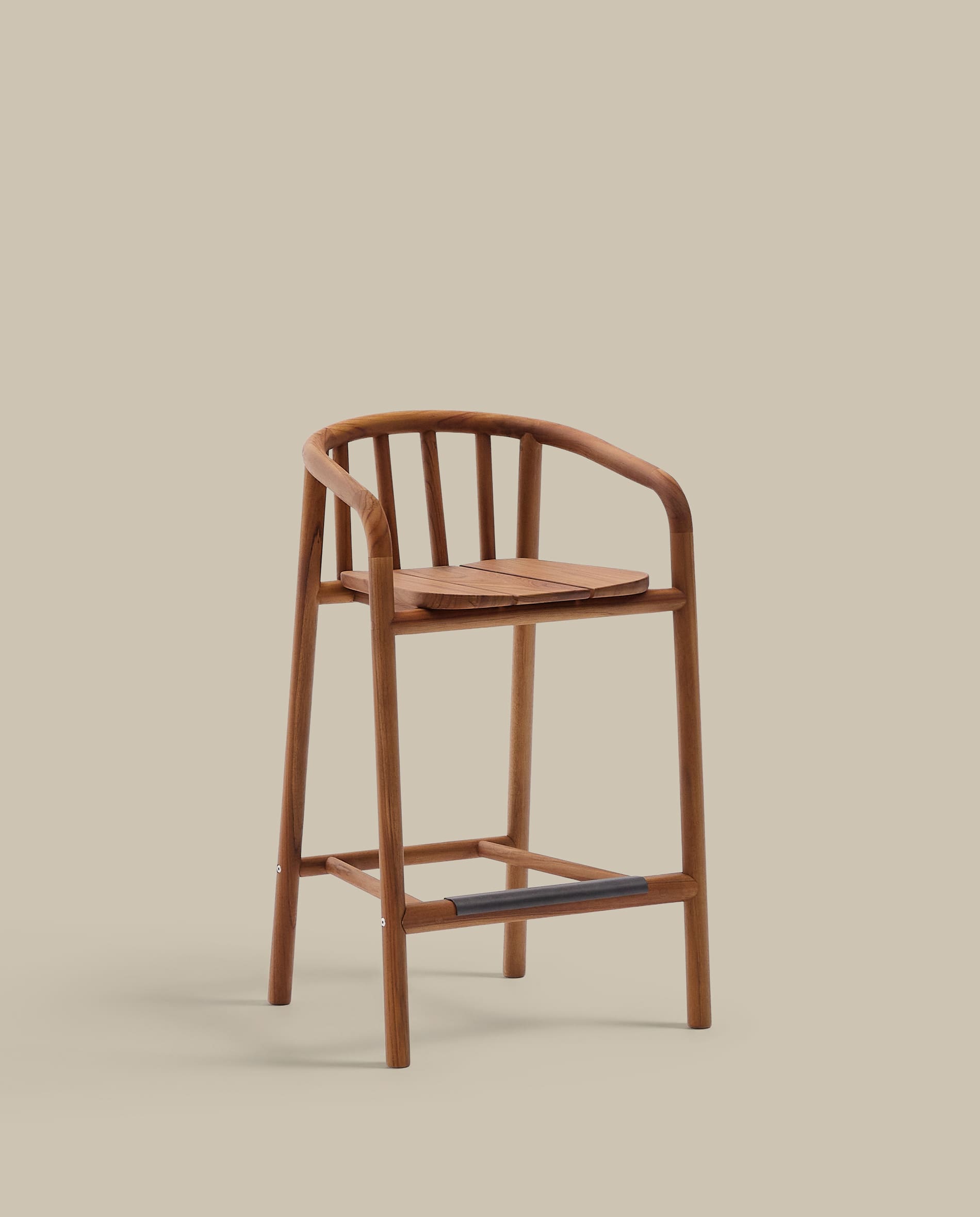 Turqueta outdoor stool made of FSC 100% solid teak wood, height 65cm