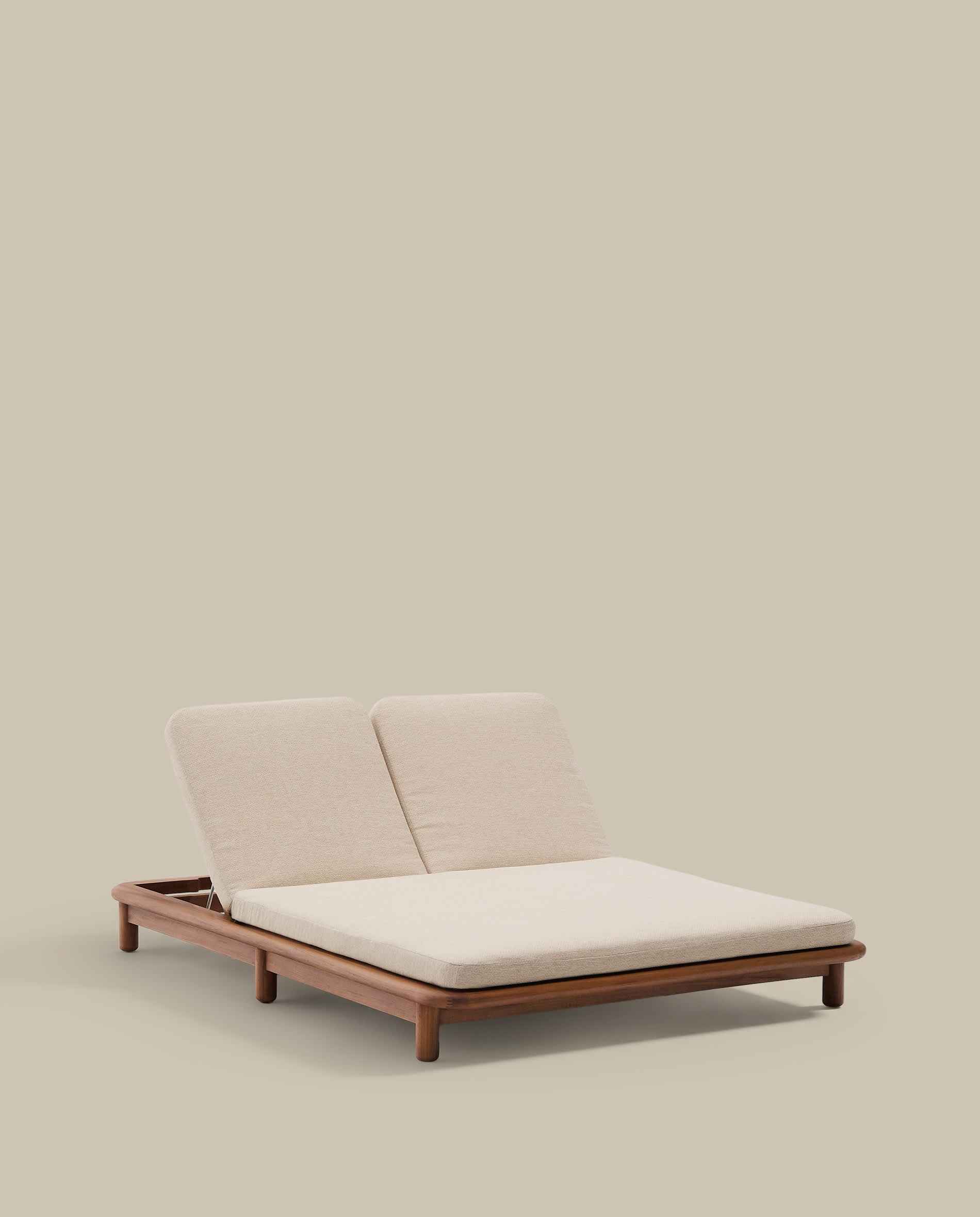 Turqueta double sun lounger made of FSC 100% solid teak wood