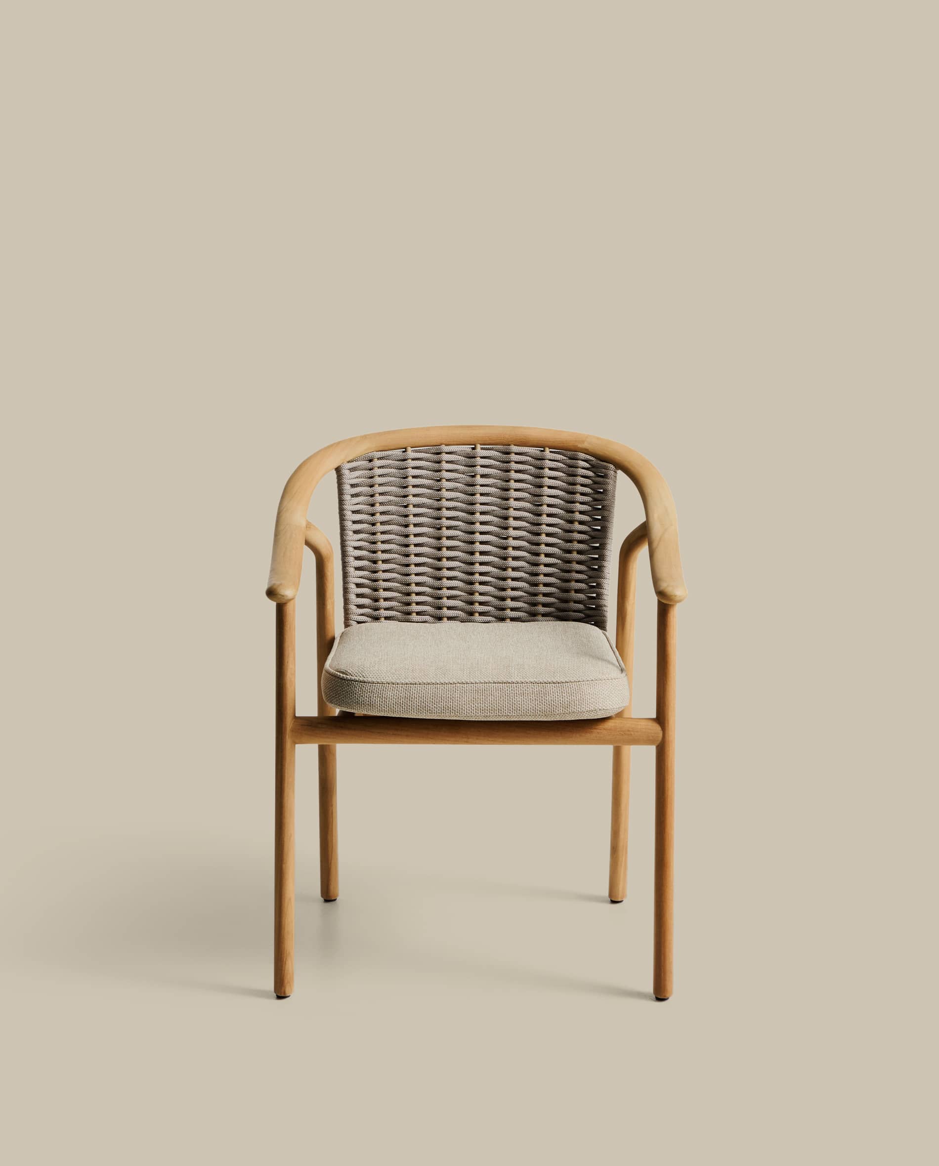 Elunda stackable outdoor chair in solid teak wood FSC 100%