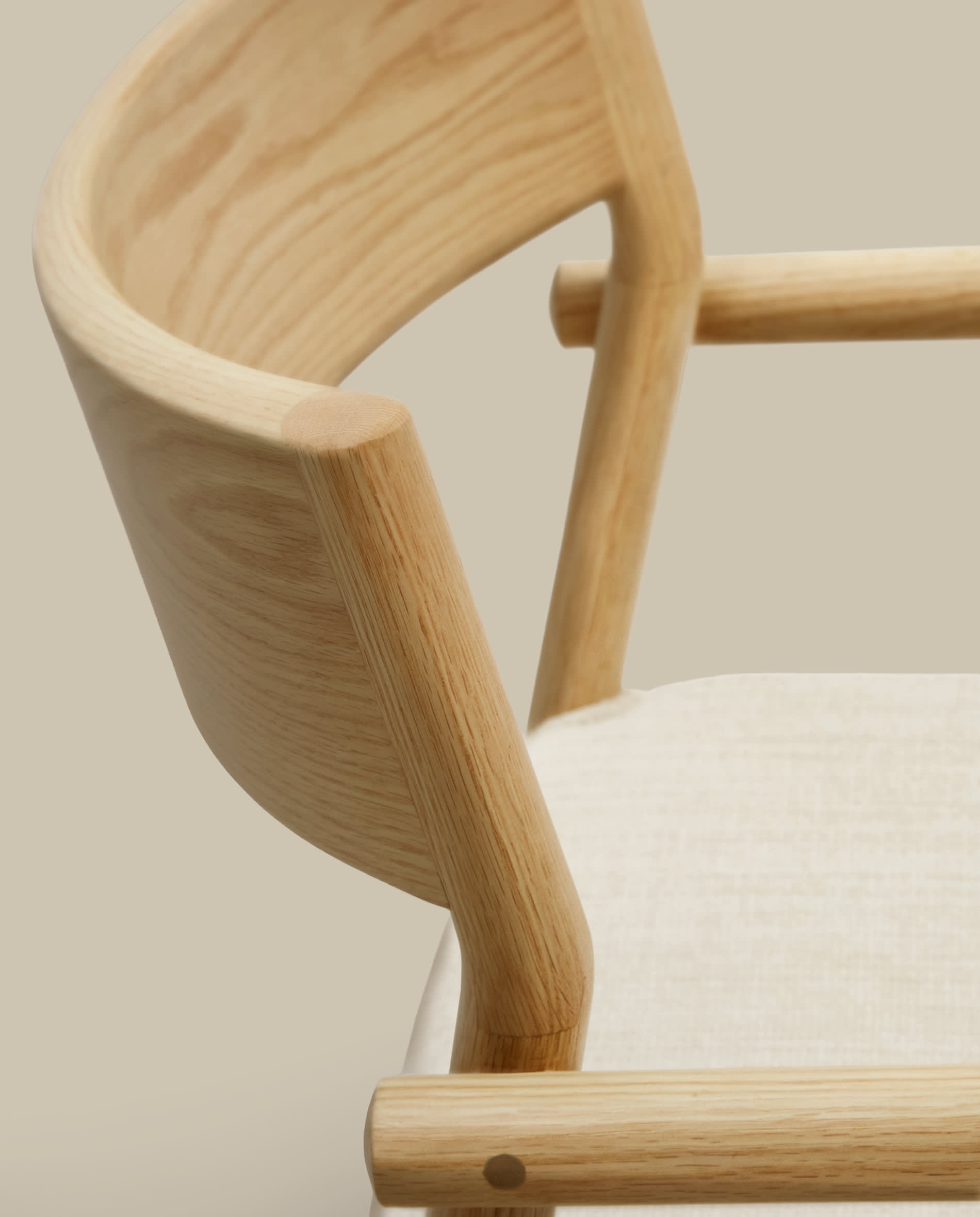 Falconera chair with a removable cover in solid oak wood with natural finish FSC Mix Credit
